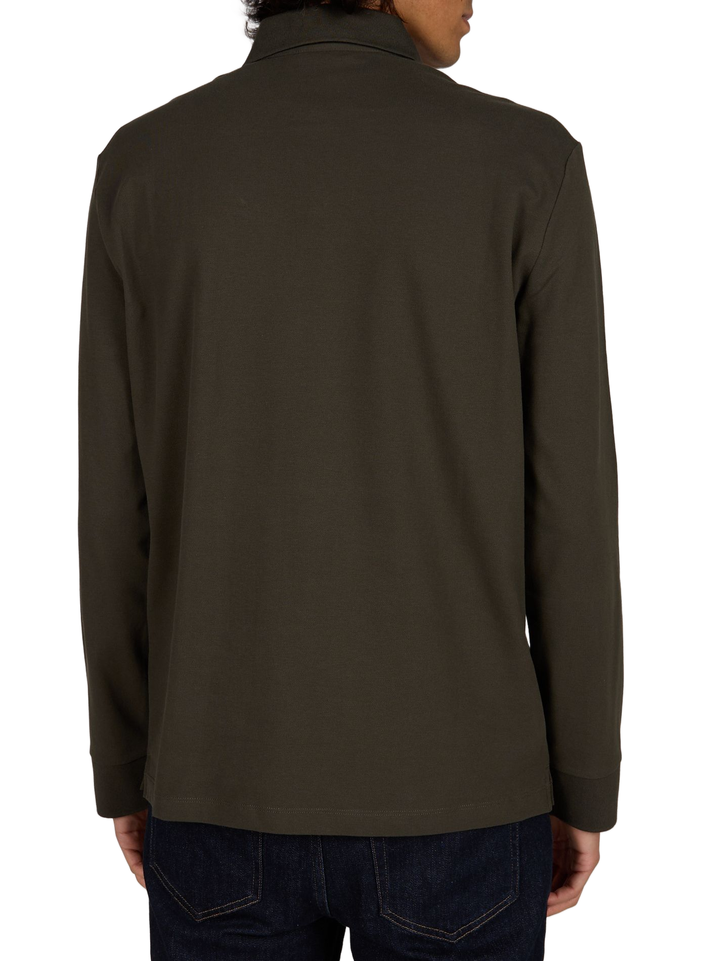 Long-sleeve cotton blend polo shirt | Khaki ARMANI EXCHANGE Men