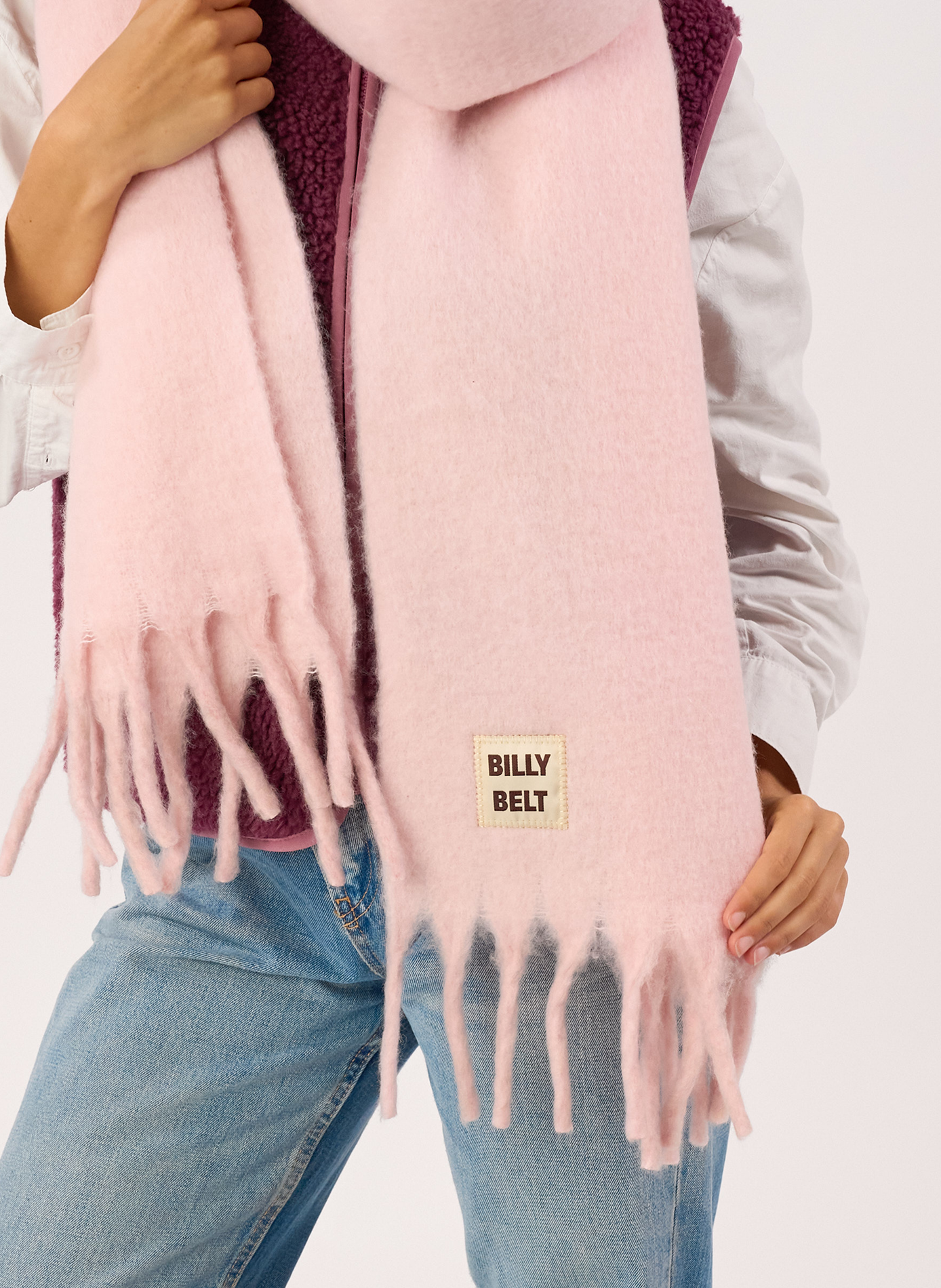 Echarpe en laine large BILLYBELT Rose