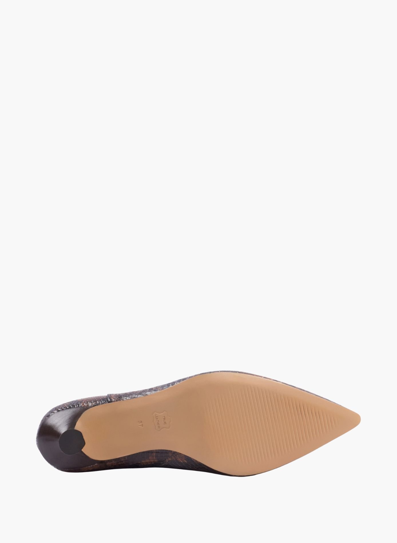 Bottines pointues isaure cuir imprimé JULES & JENN Marron