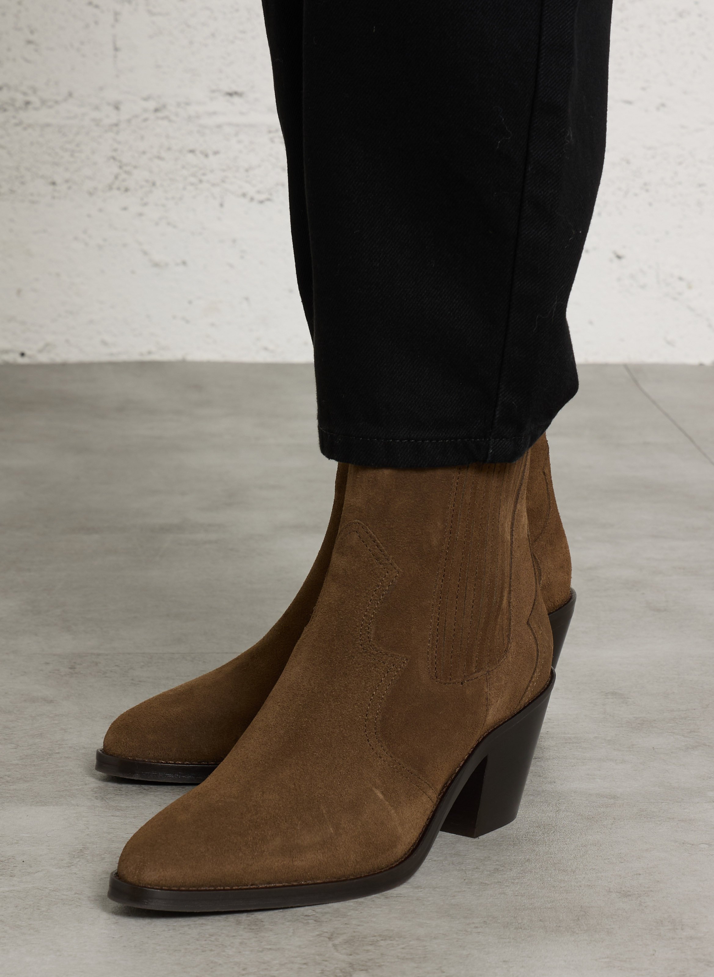 Bottines en cuir suédé dakota BOBBIES Kaki