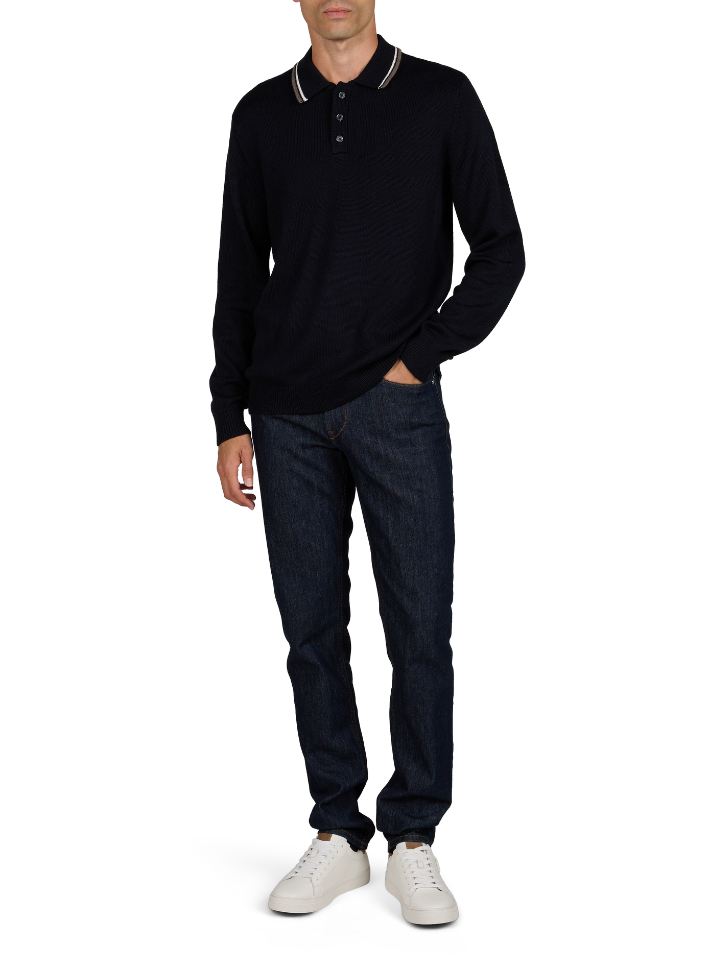 Straight-fit polo-neck jumper ARMANI EXCHANGE Blue