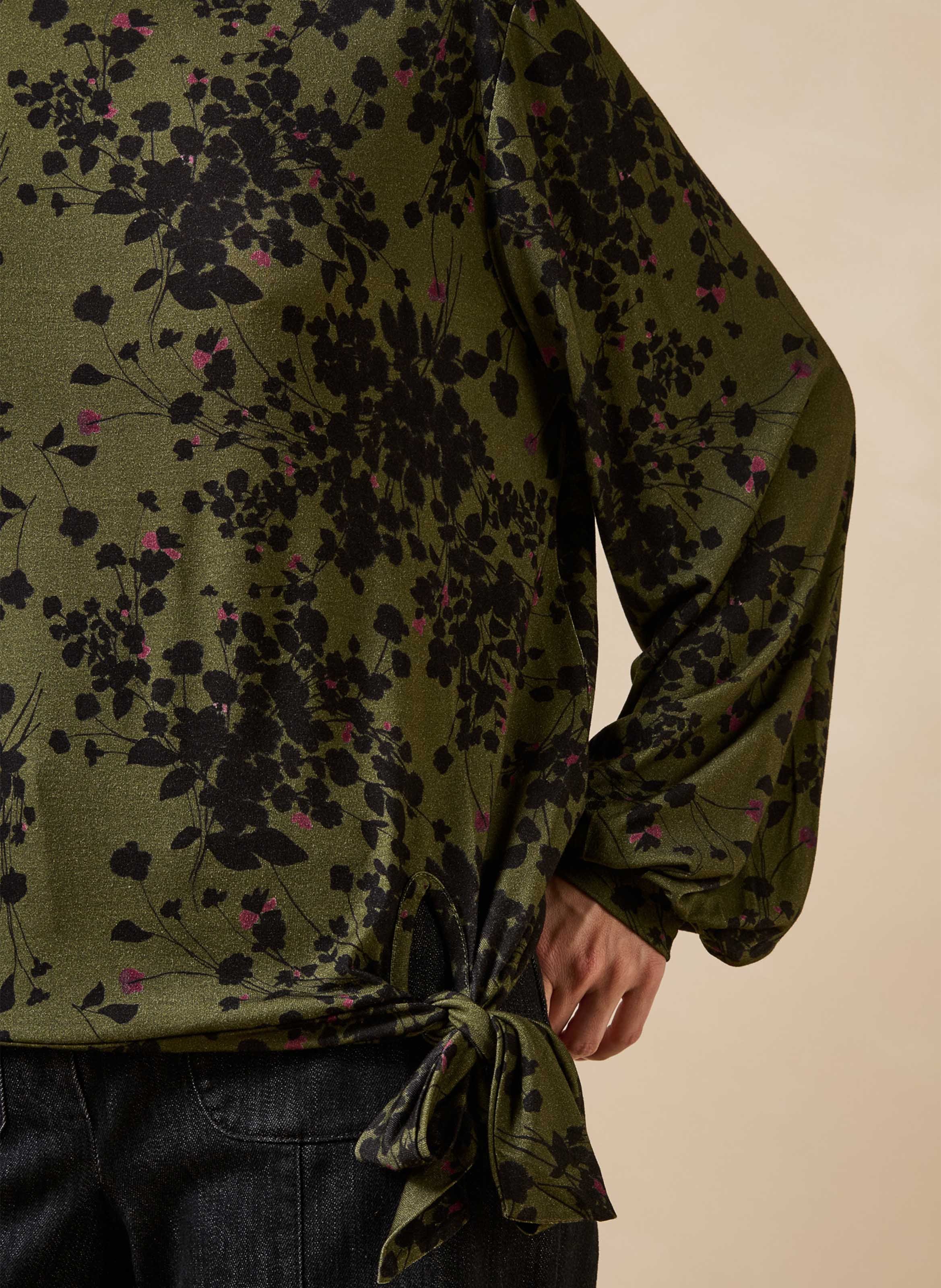 Recht T-shirt met strikprint LA FEE MARABOUTEE Groen