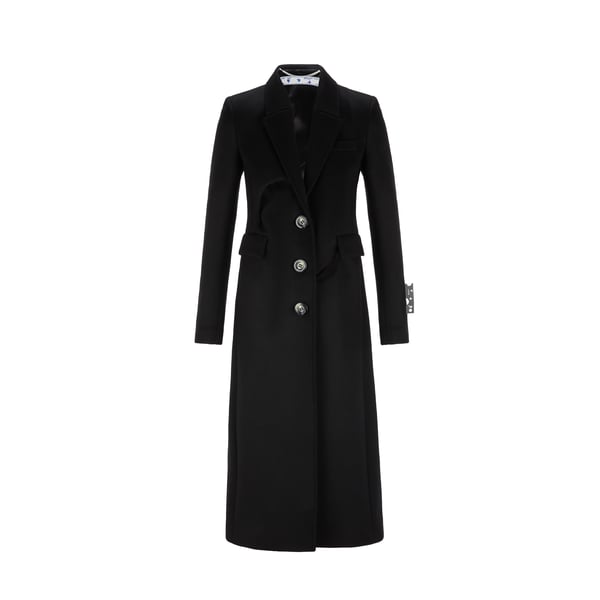 Manteau à découpes en laine mélangée