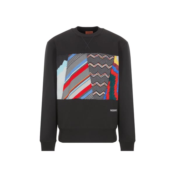 Sweatshirt patchworks en coton