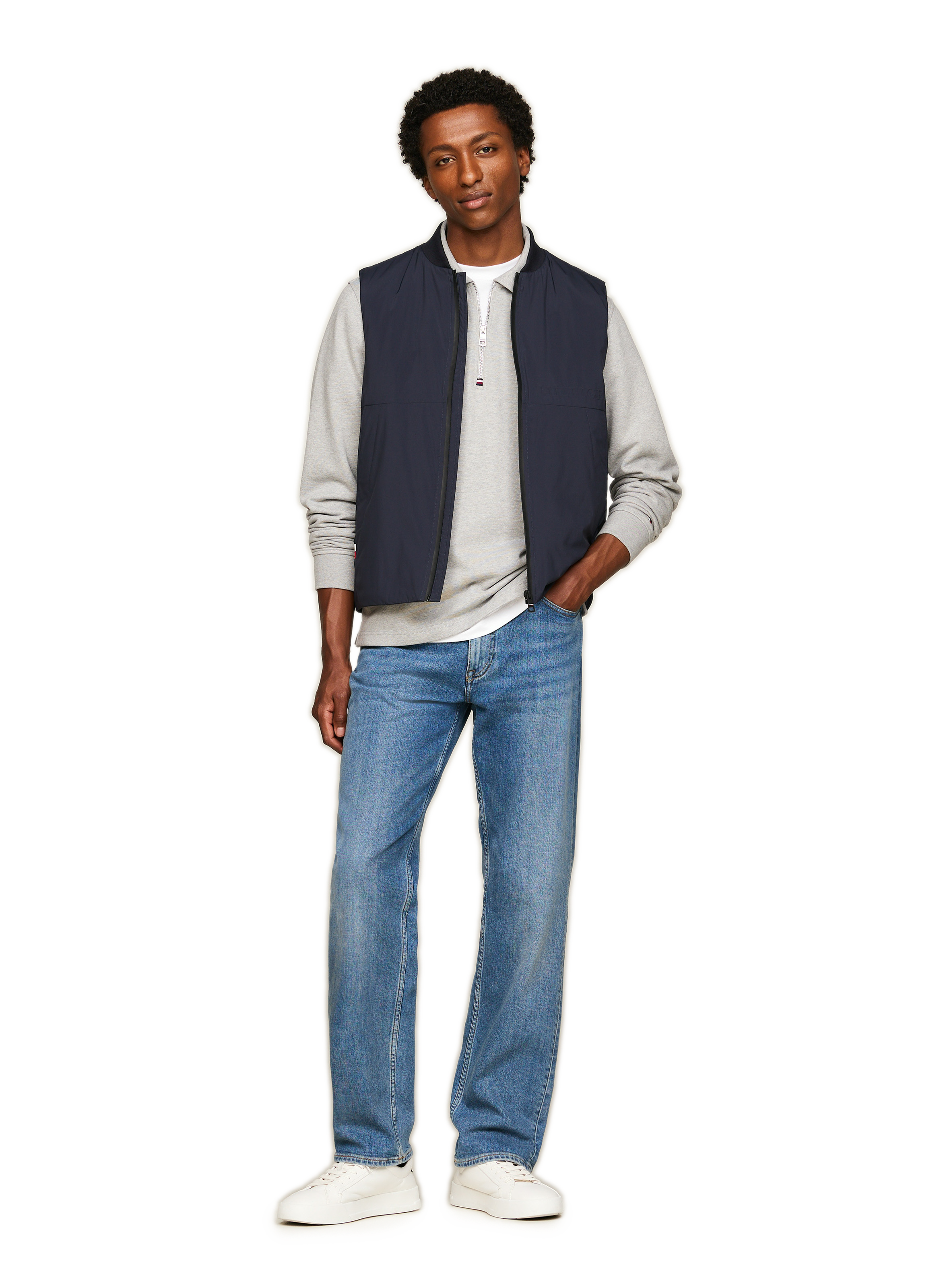 Cotton sleeveless jacket TOMMY HILFIGER Blue