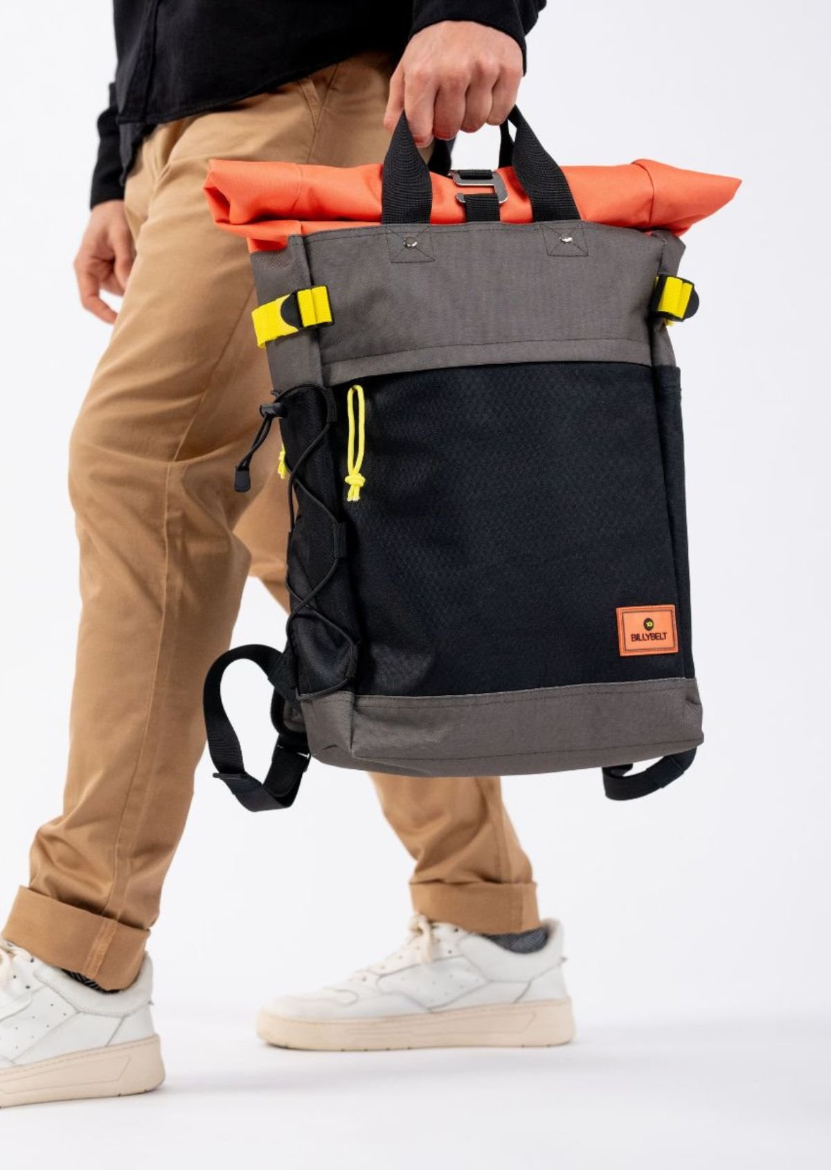 Sac à dos en polyester recyclé rolltop BILLYBELT Kaki