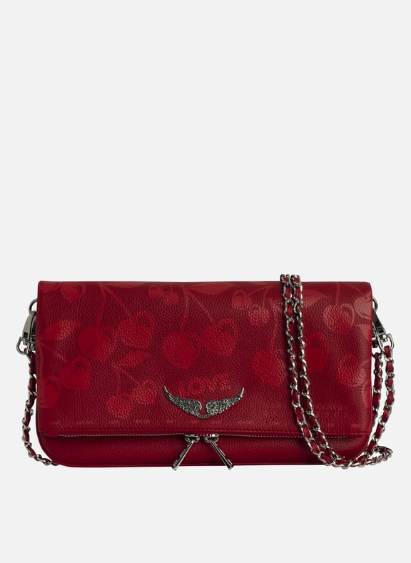 Pochette en cuir grainé à motifs cerises rock Rouge by ZADIG&VOLTAIRE ZADIG&VOLTAIRE Pochette en cuir grainé à motifs cerises rock Rouge