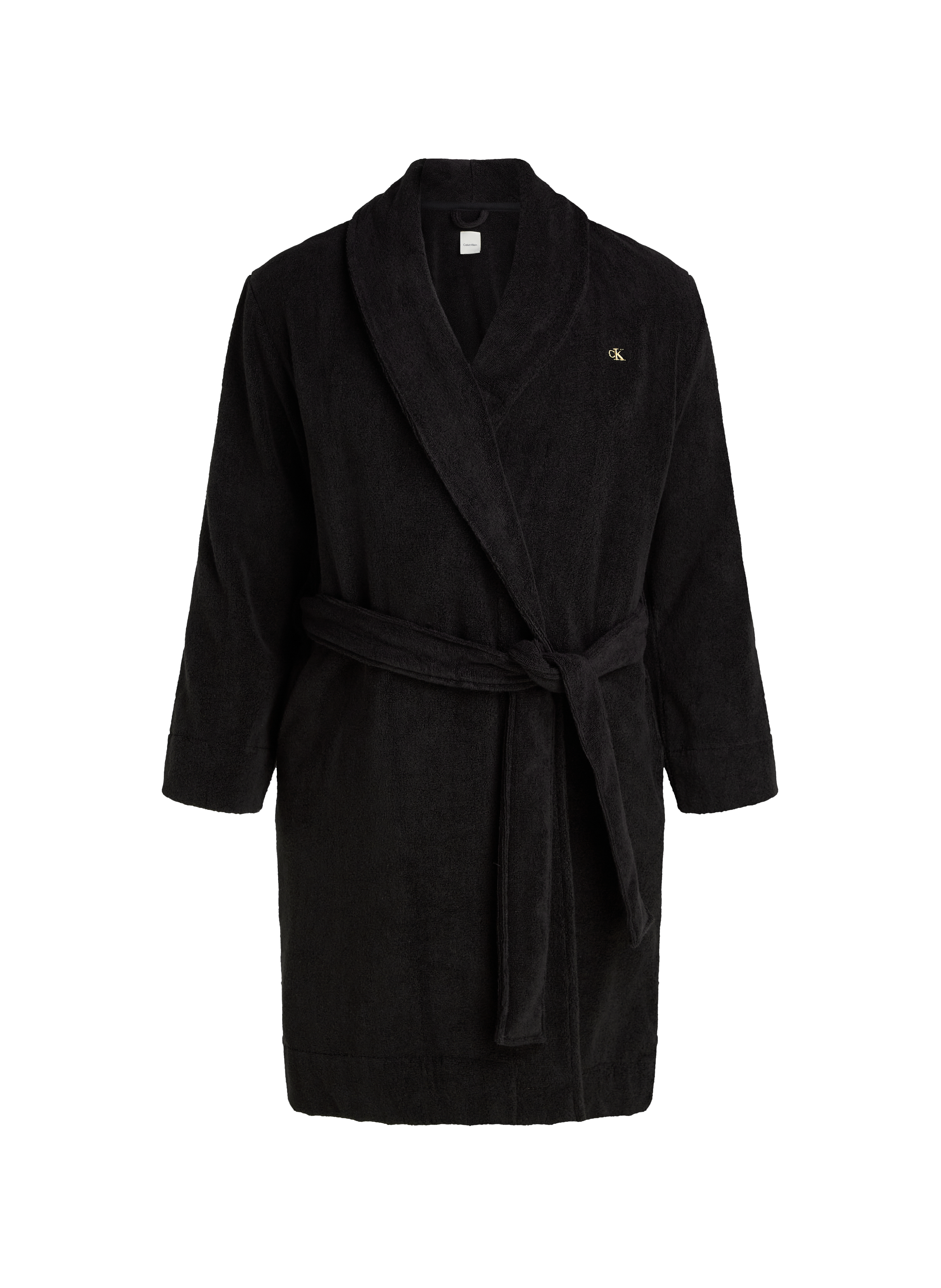 Cotton terry cloth bathrobe CALVIN KLEIN Black