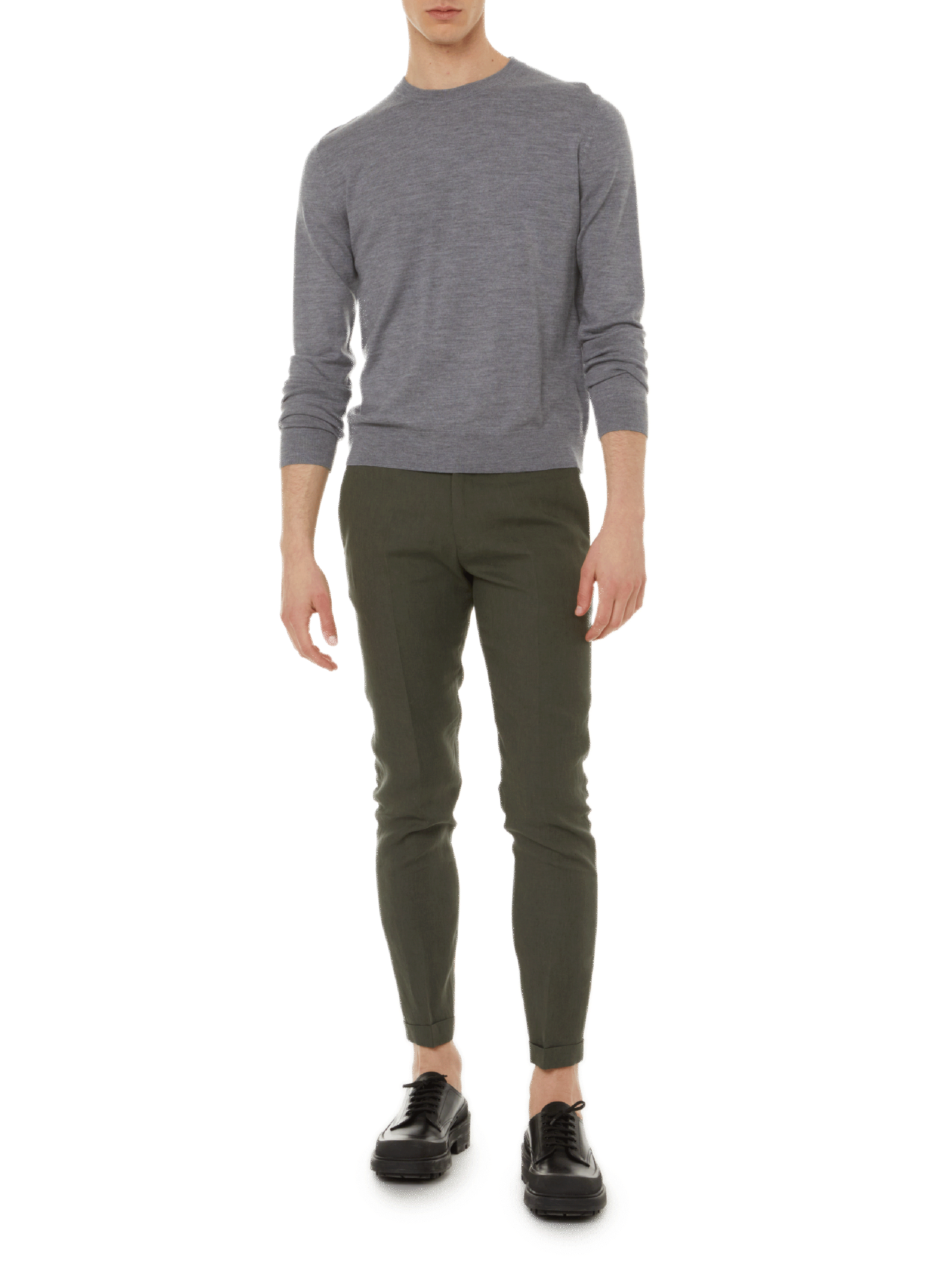 Pull Arnau col rond en laine mérinos SAISON 1865 Gris