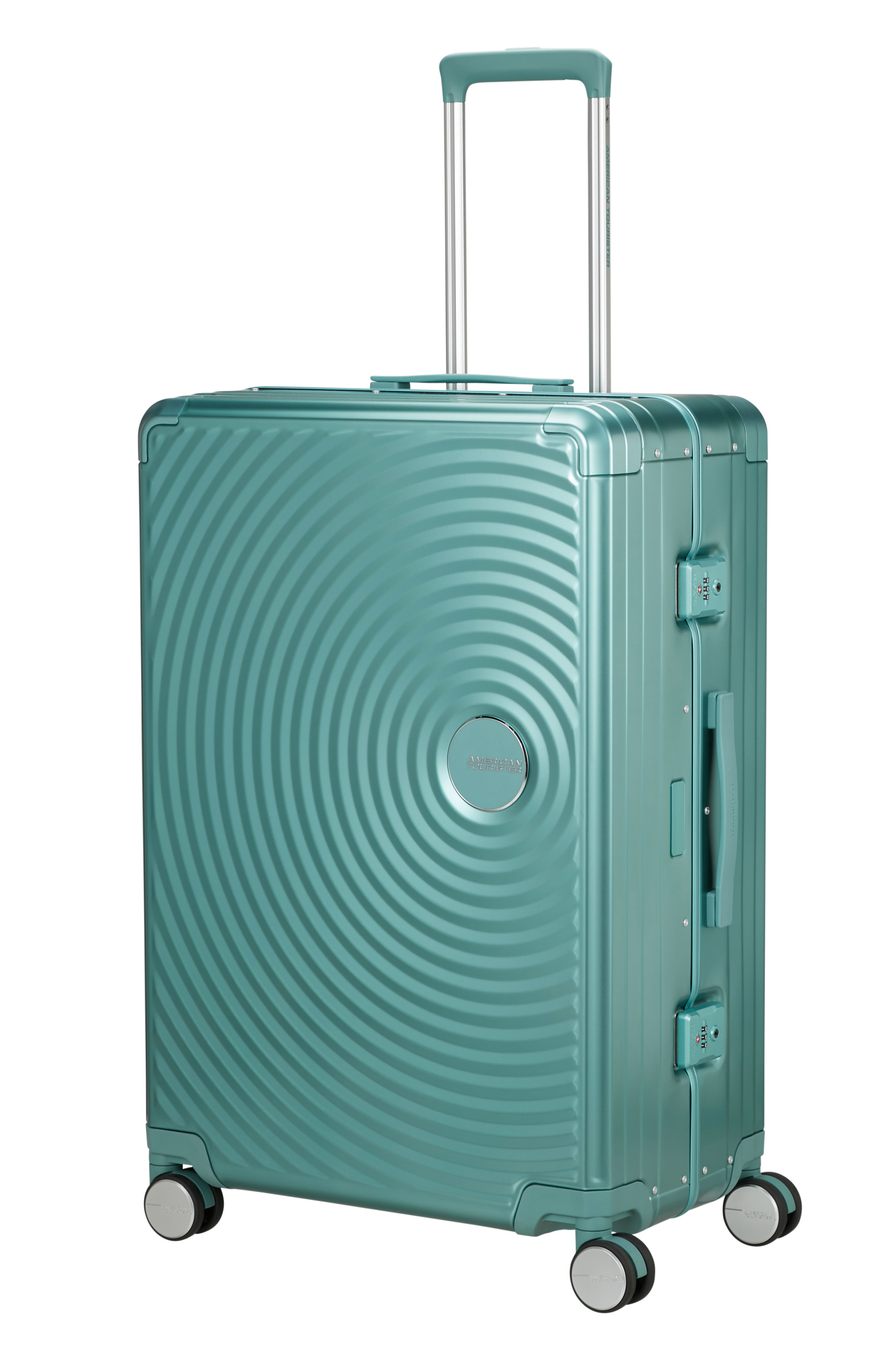 Soundbox alu valise 4 roues taille l AMERICAN TOURISTER Bleu
