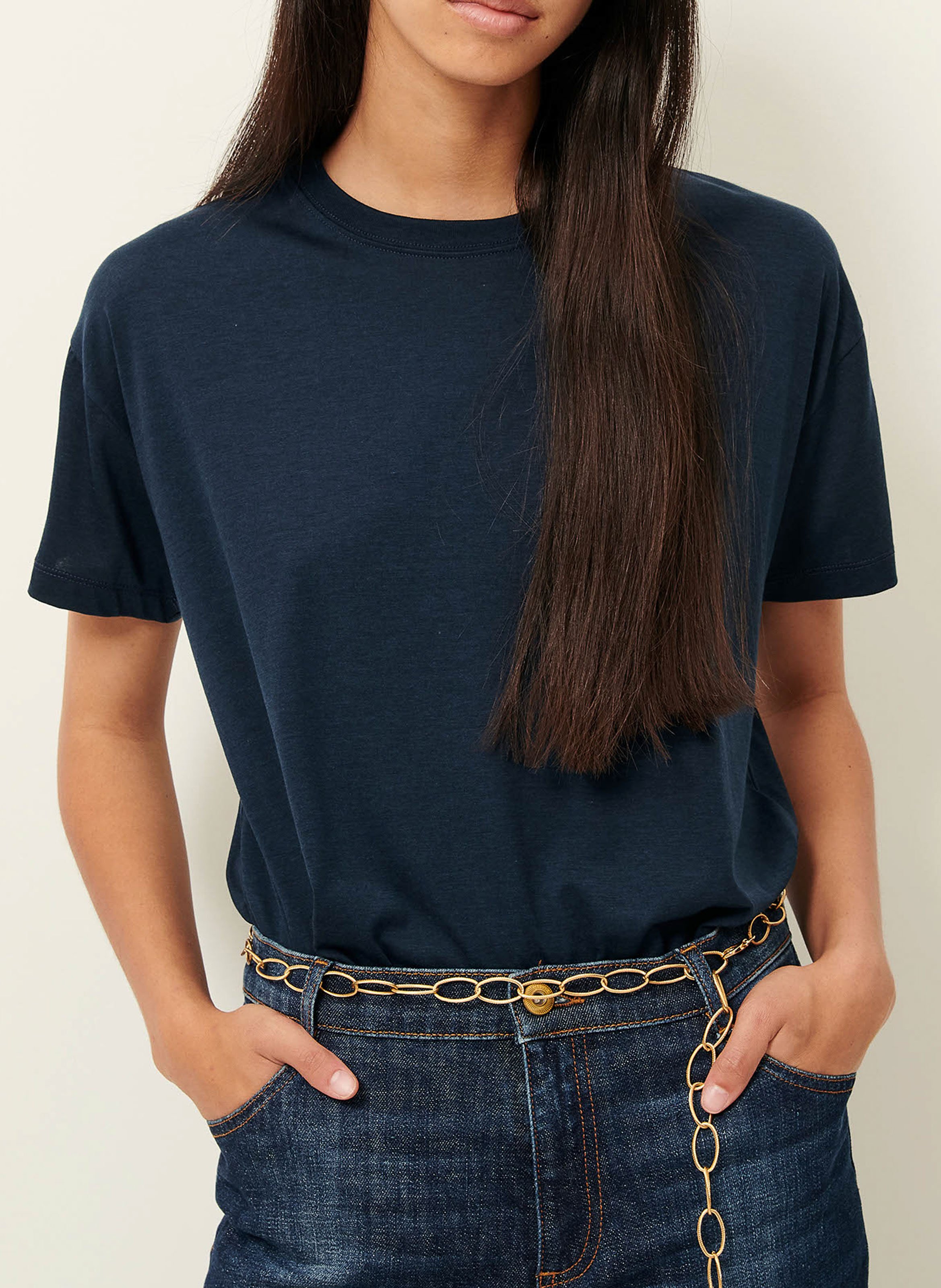 Tee-shirt oversize col rond too SESSUN Bleu