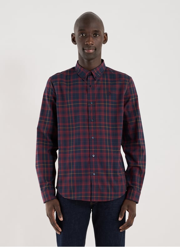 Chemise slim à carreaux en coton Rouge by TIMBERLAND TIMBERLAND Chemise slim à carreaux en coton Rouge
