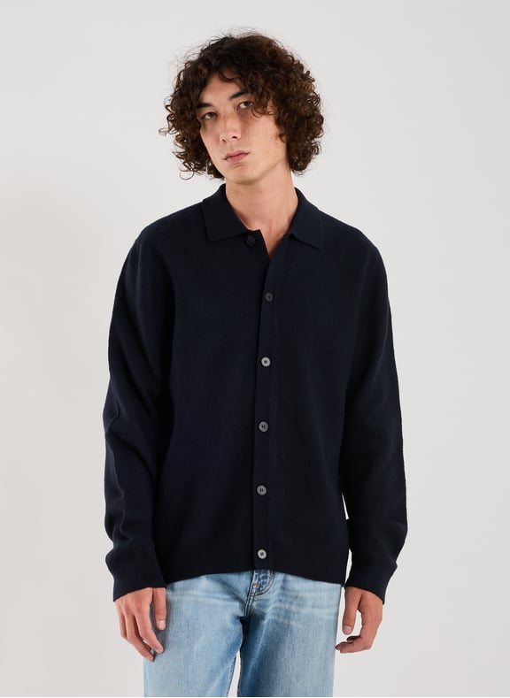 Cardigan uni en laine Bleu by SAMSOE SAMSOE SAMSOE SAMSOE Cardigan uni en laine Bleu