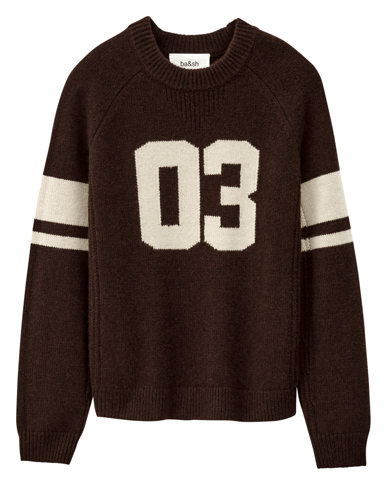 Pull droit col rond en cachemire cobe BA&SH Marron