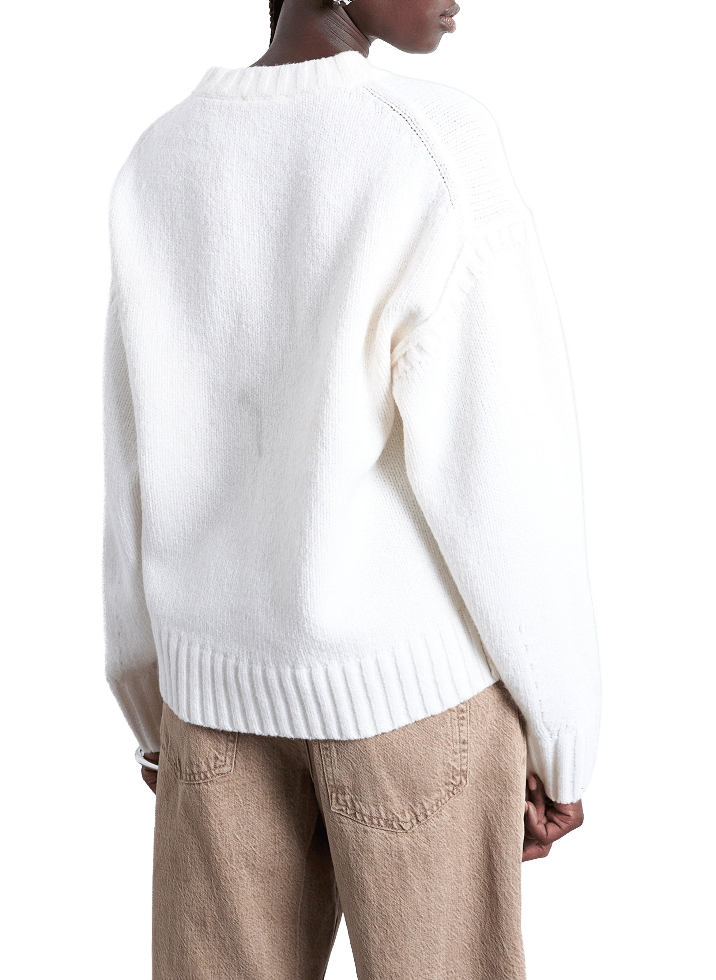 Oversized solid color sweater TOPSHOP White