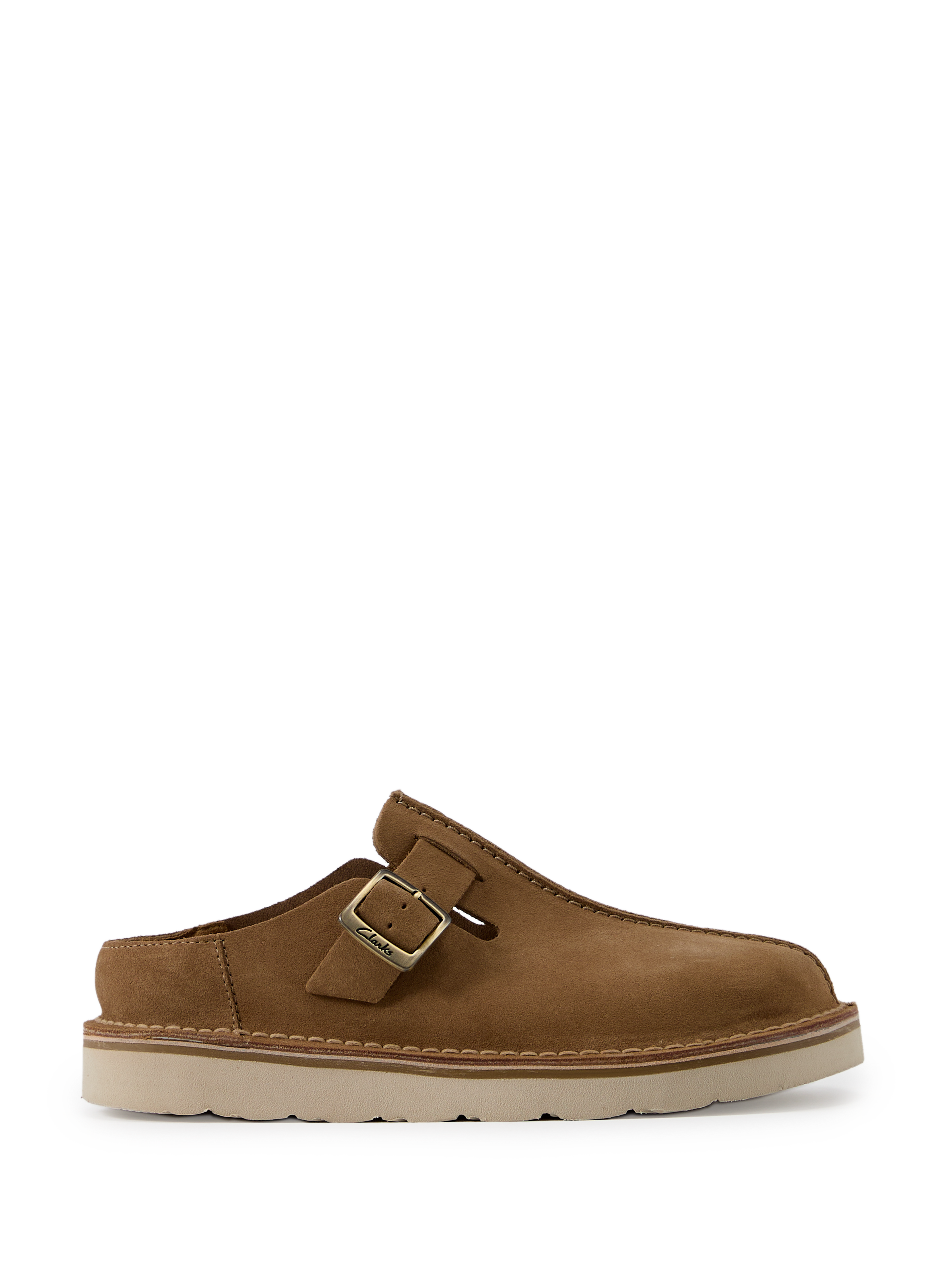 CLARKS Calfskin Leather Mules Brown