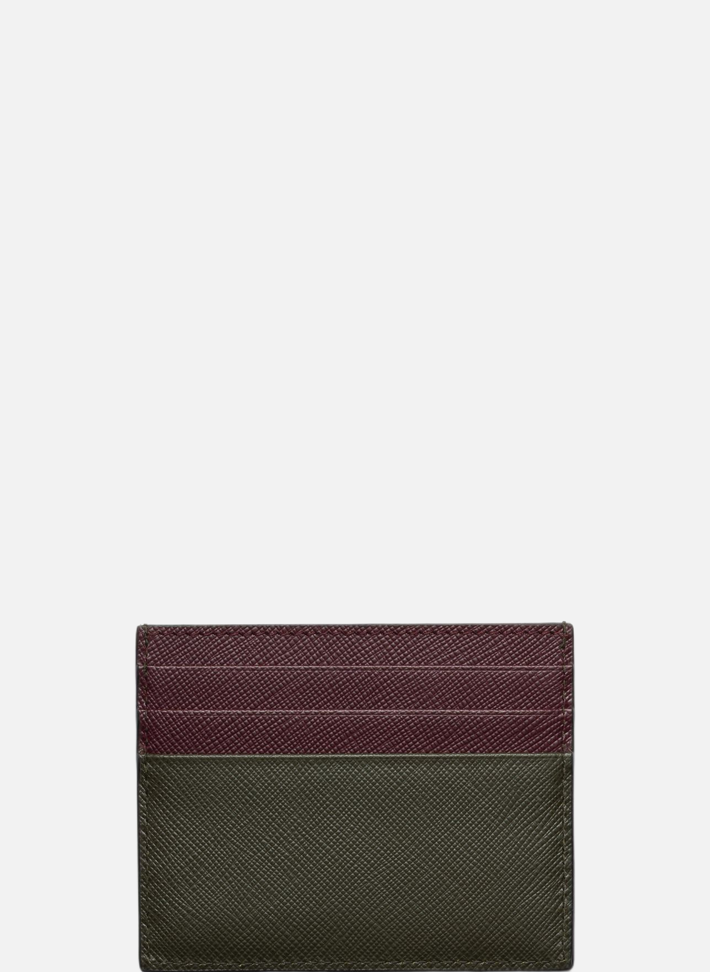 Porte-cartes en cuir saffiano PRADA Vert