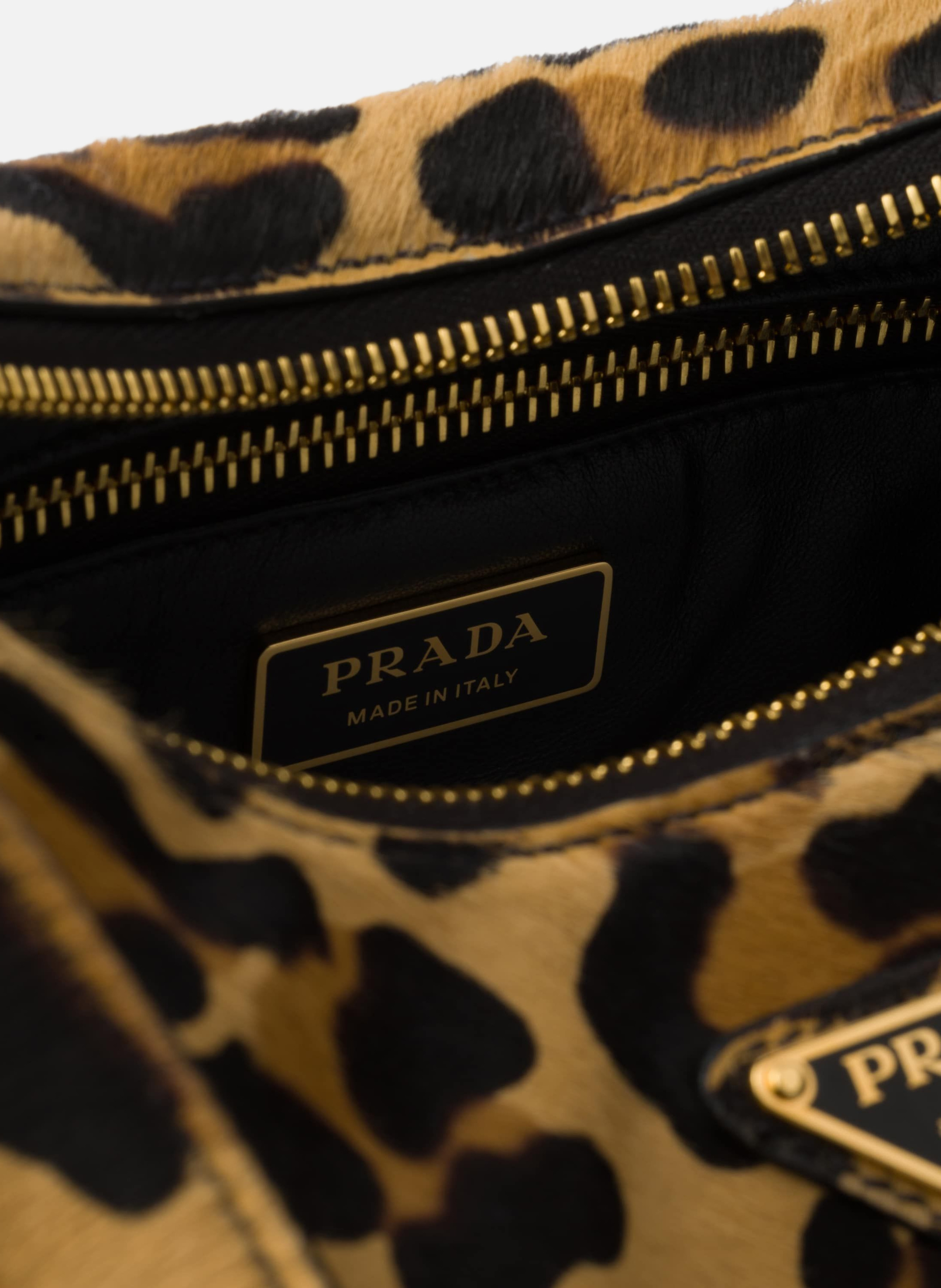 Sac porté épaule prada aimée en cuir imprimé PRADA Beige