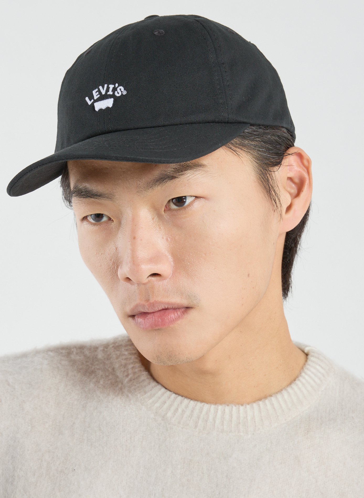 Embroidered cotton baseball cap LEVIS ACCESSOIRES Red