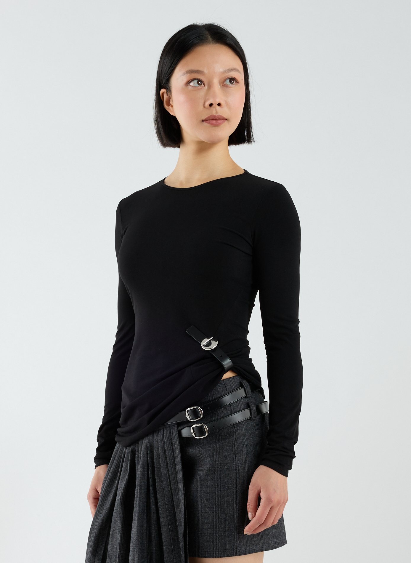 Long-sleeve Suspended top with loop. COPERNI Black