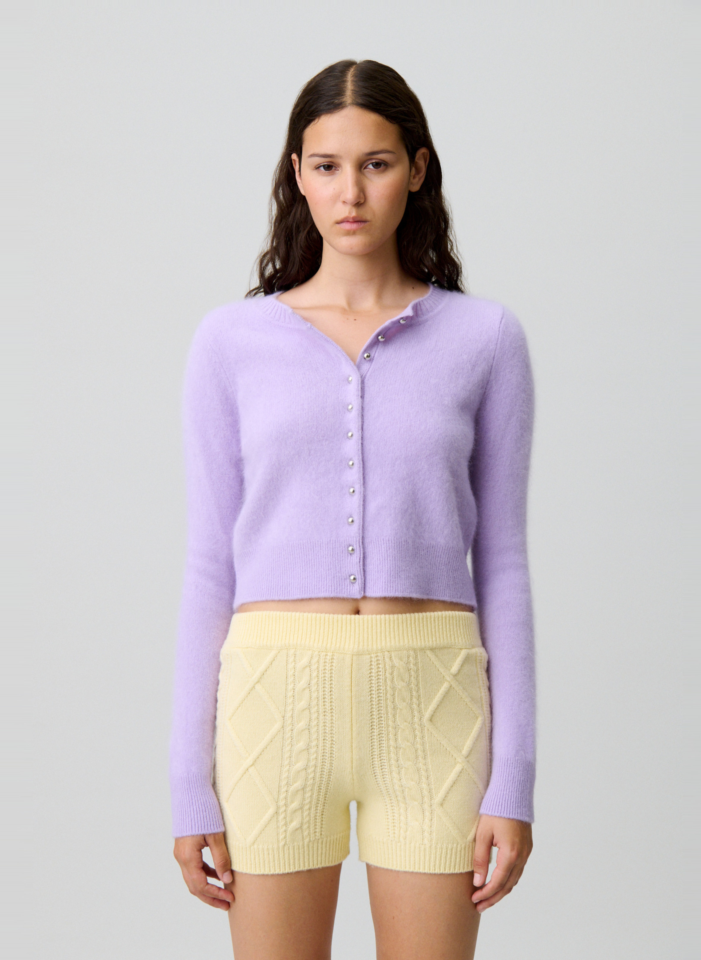 Short moulant en laine et cachemire meliha CLAUDIE PIERLOT Jaune