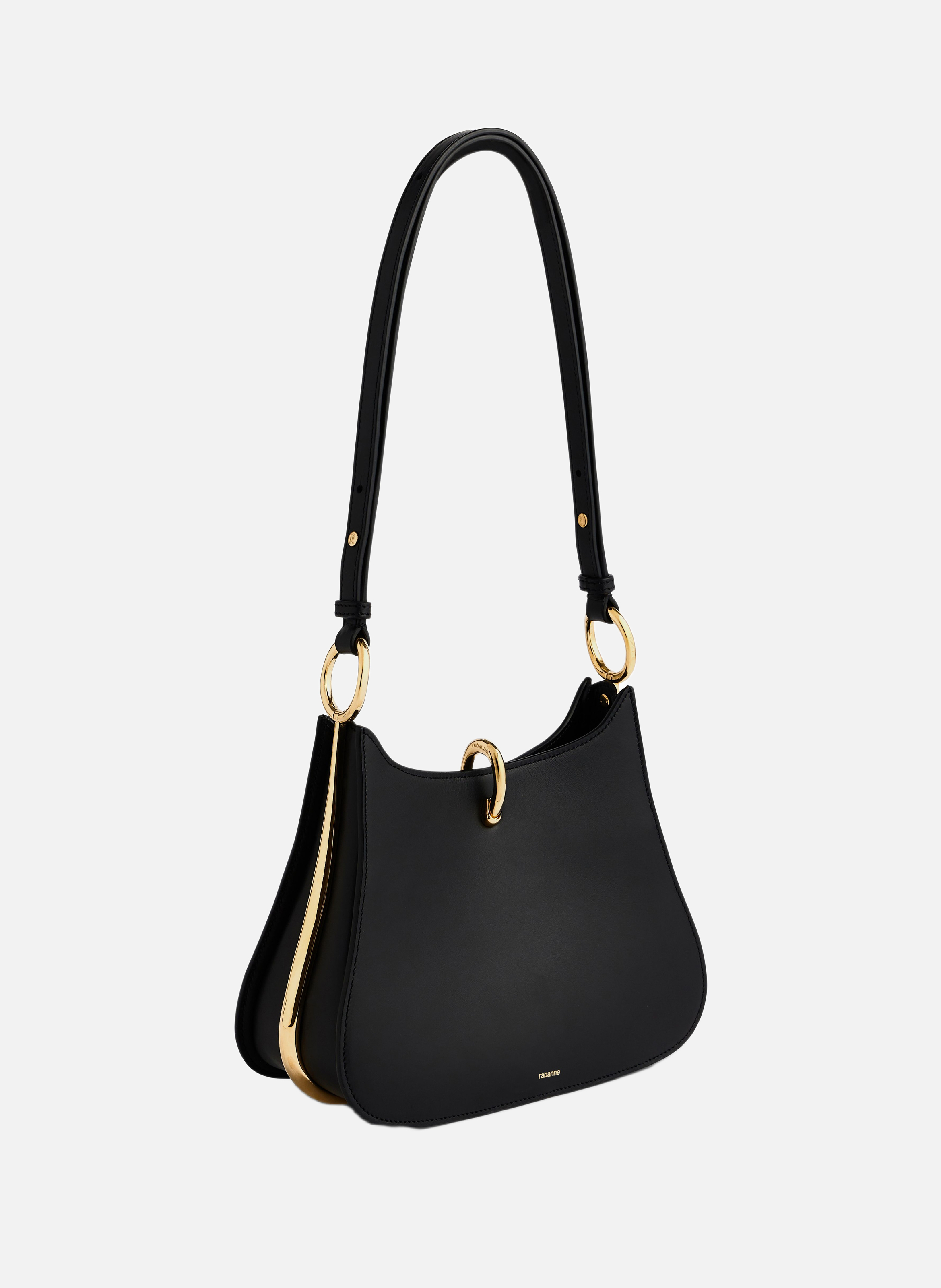 Sac ring taille moyenne en cuir RABANNE Noir