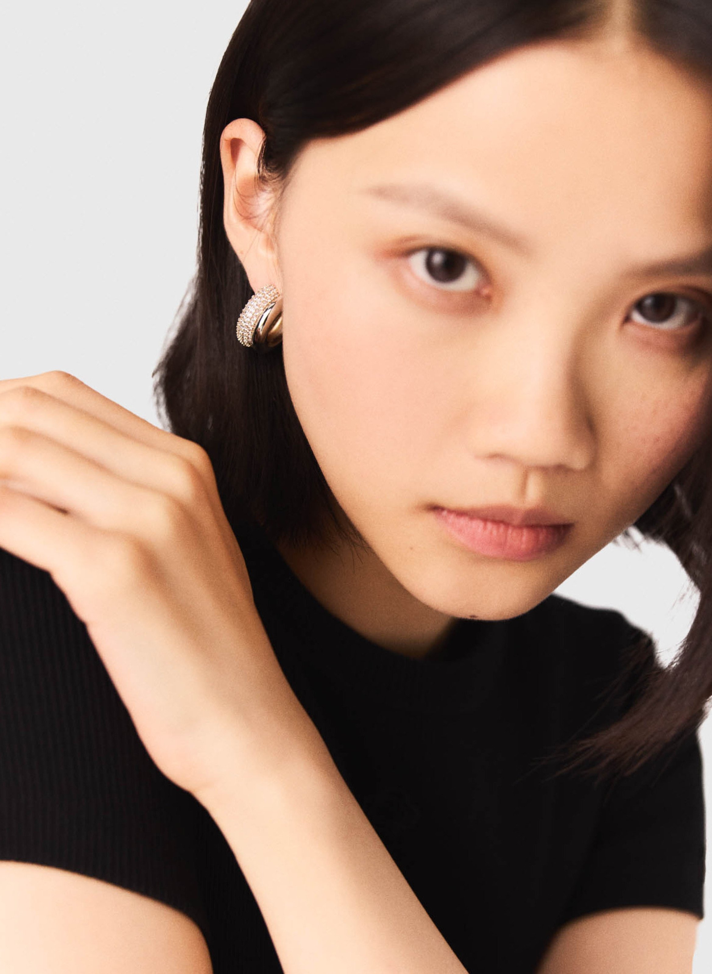 Boucles d'oreilles avec strass MAJE Doré