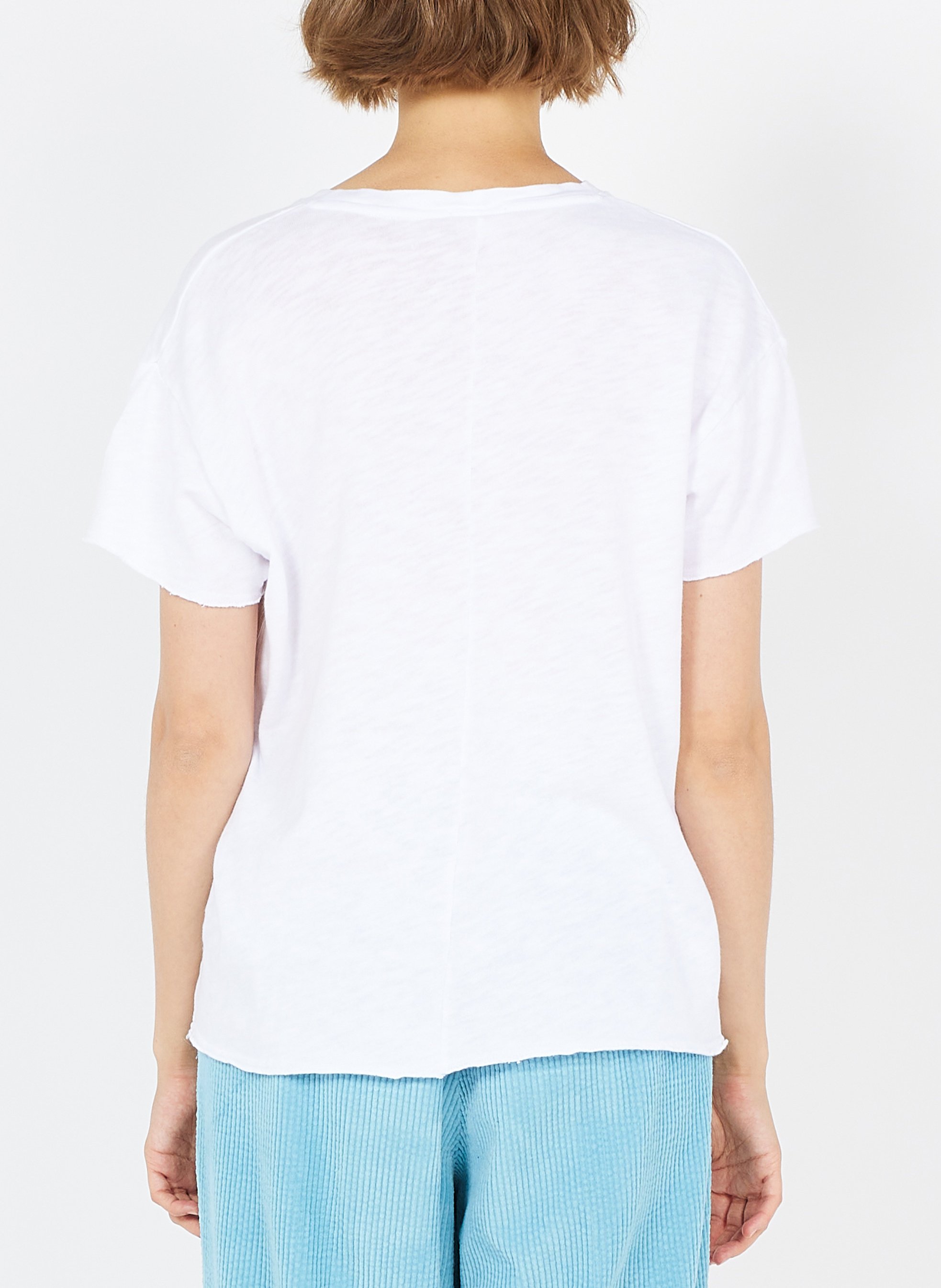 Tee-shirt droit à col rond en coton sonoma AMERICAN VINTAGE Blanc