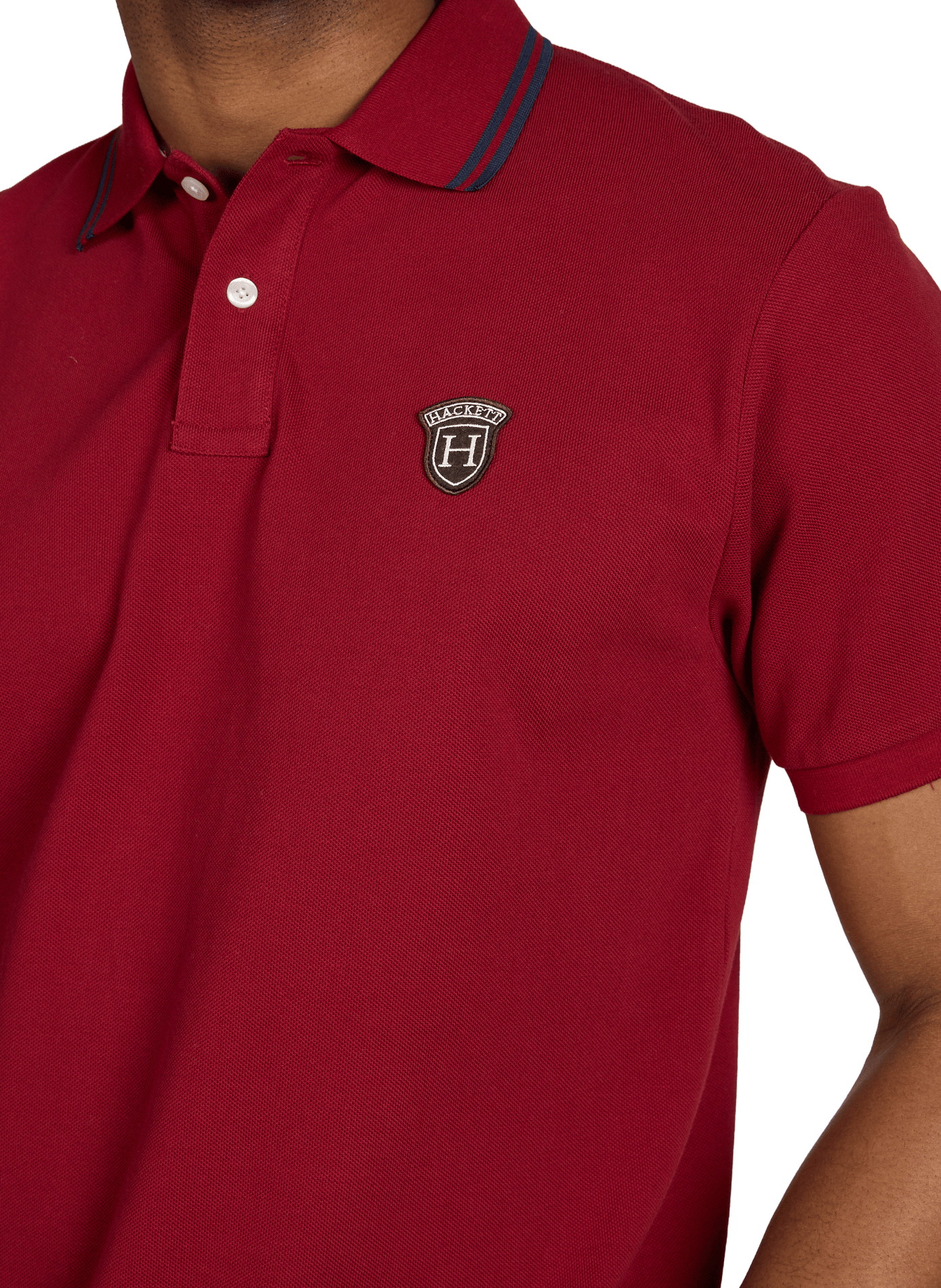Polo à manches courtes en coton HACKETT Rouge
