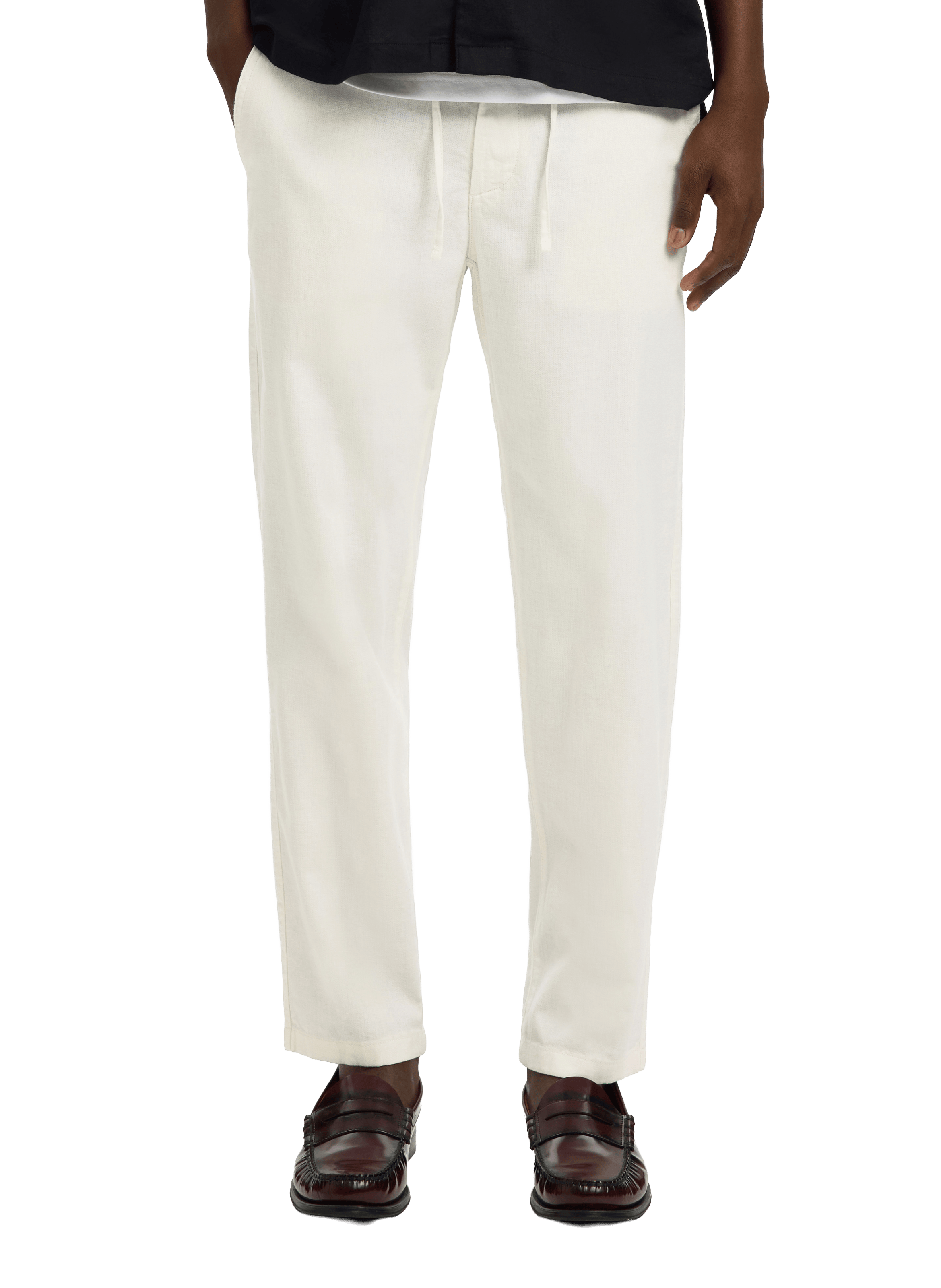 Pantalon en coton et lin SELECTED Bleu