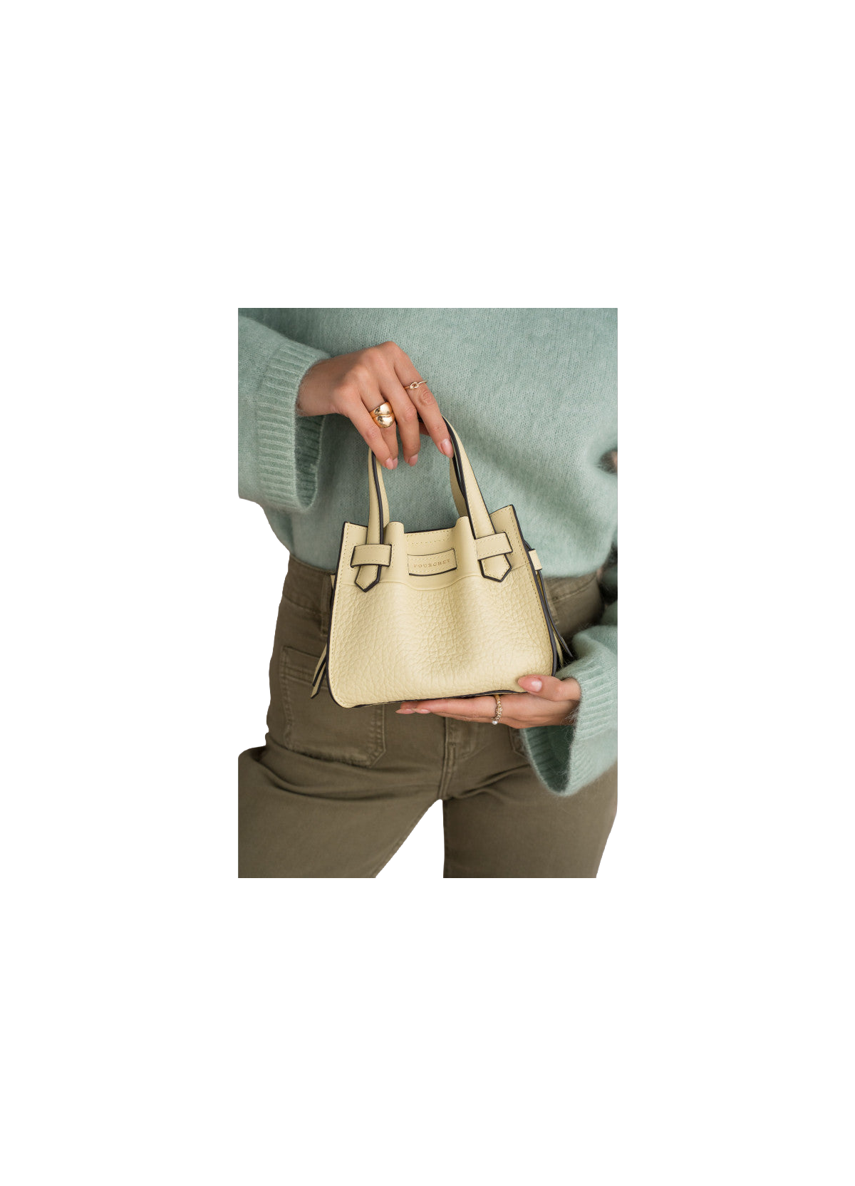 Blossom | sac à main nano en cuir de vachette POURCHET Marron