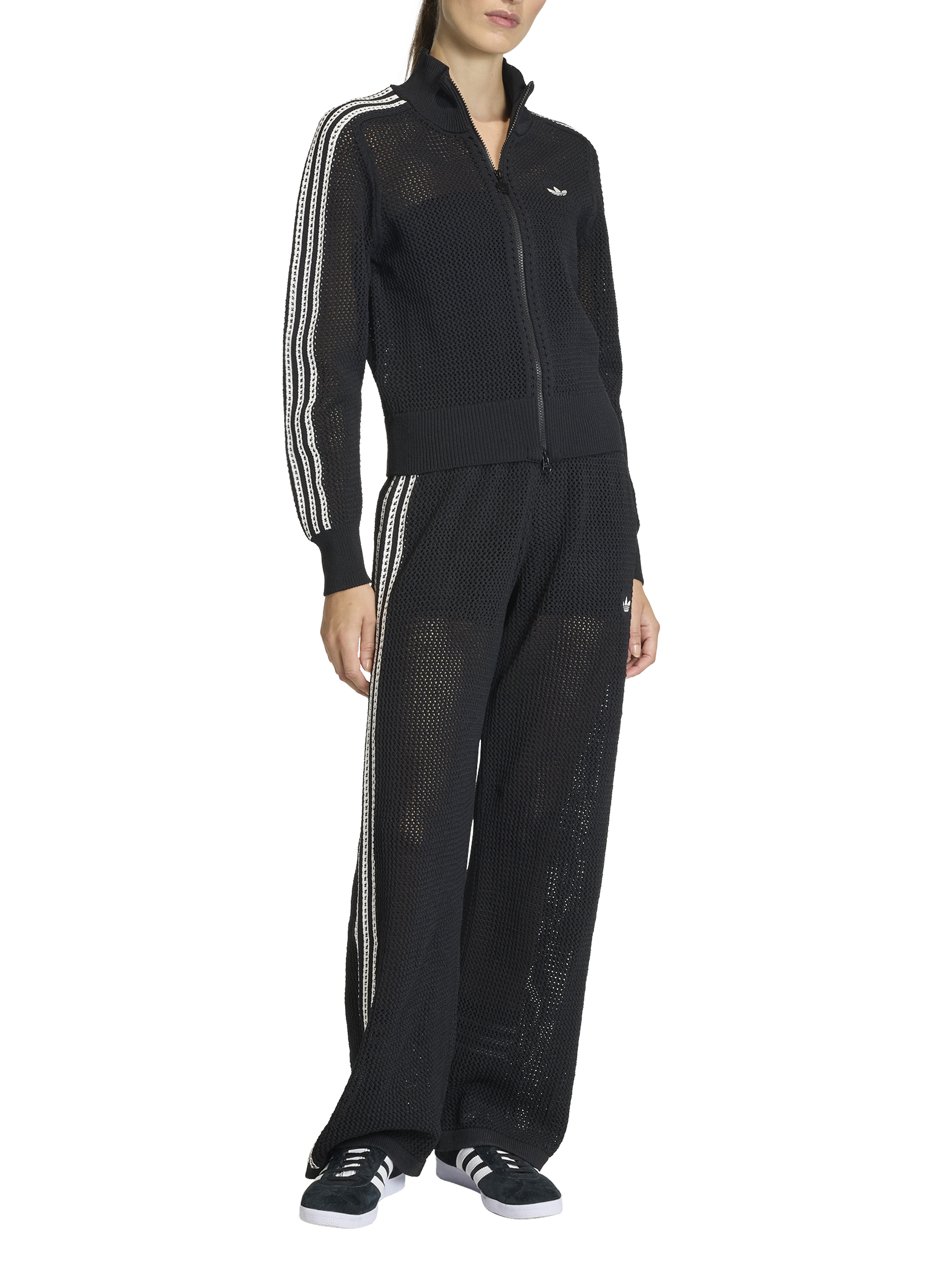 Crochet high-neck track jacket ADIDAS Black