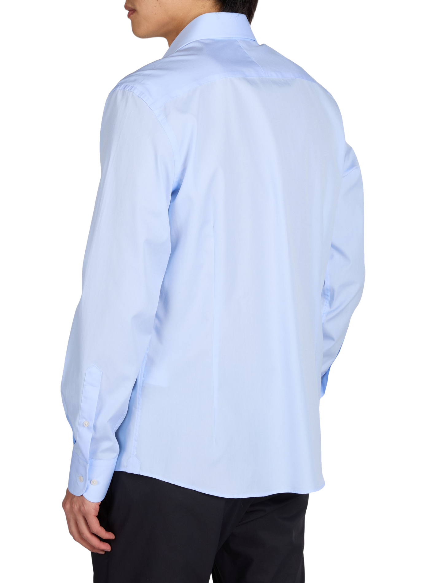 Solid classic collar cotton shirt HACKETT Blue