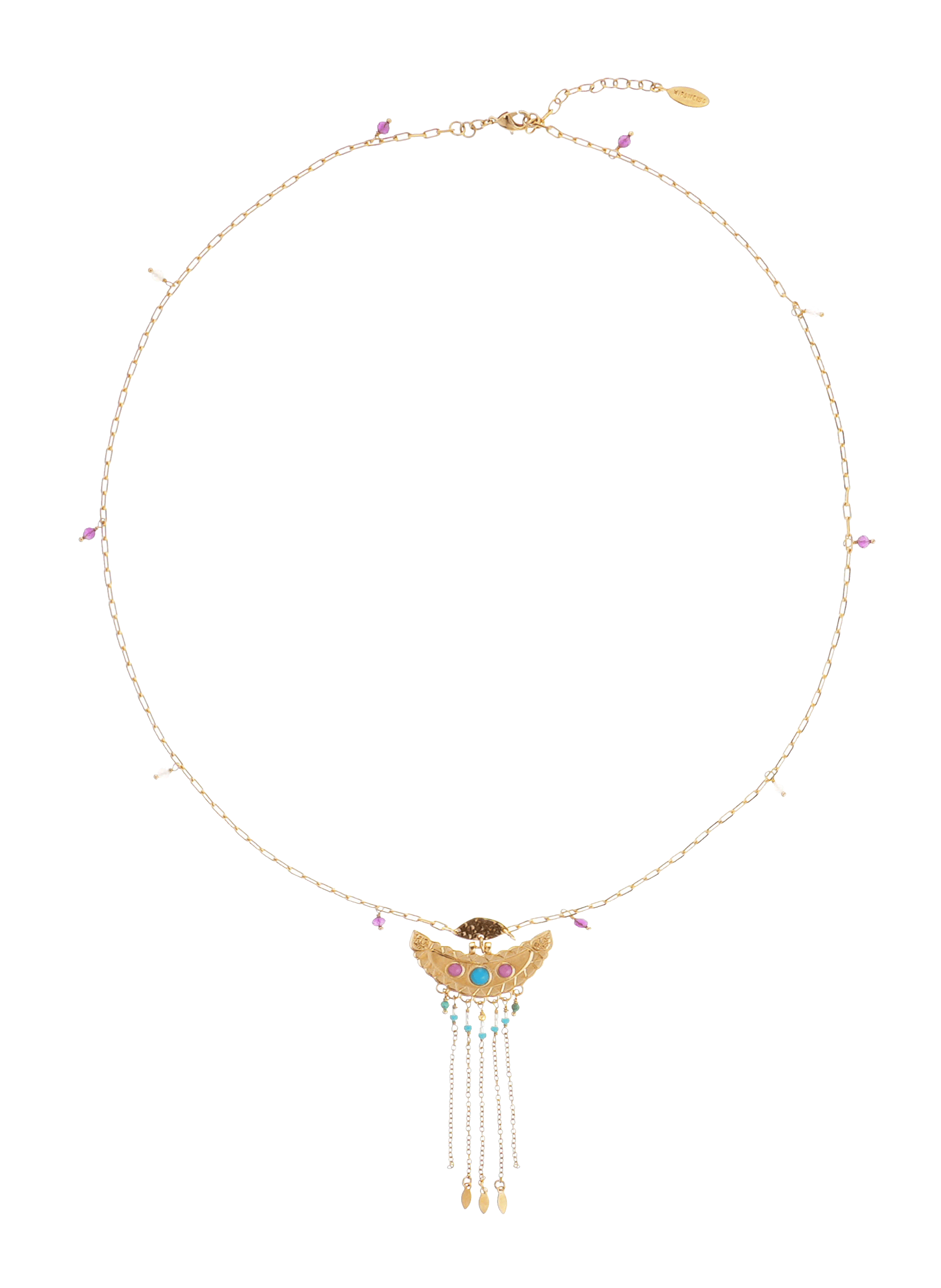 Collier sautoir avec pendentif chaîne et pampilles BYRMANE HIPANEMA Doré