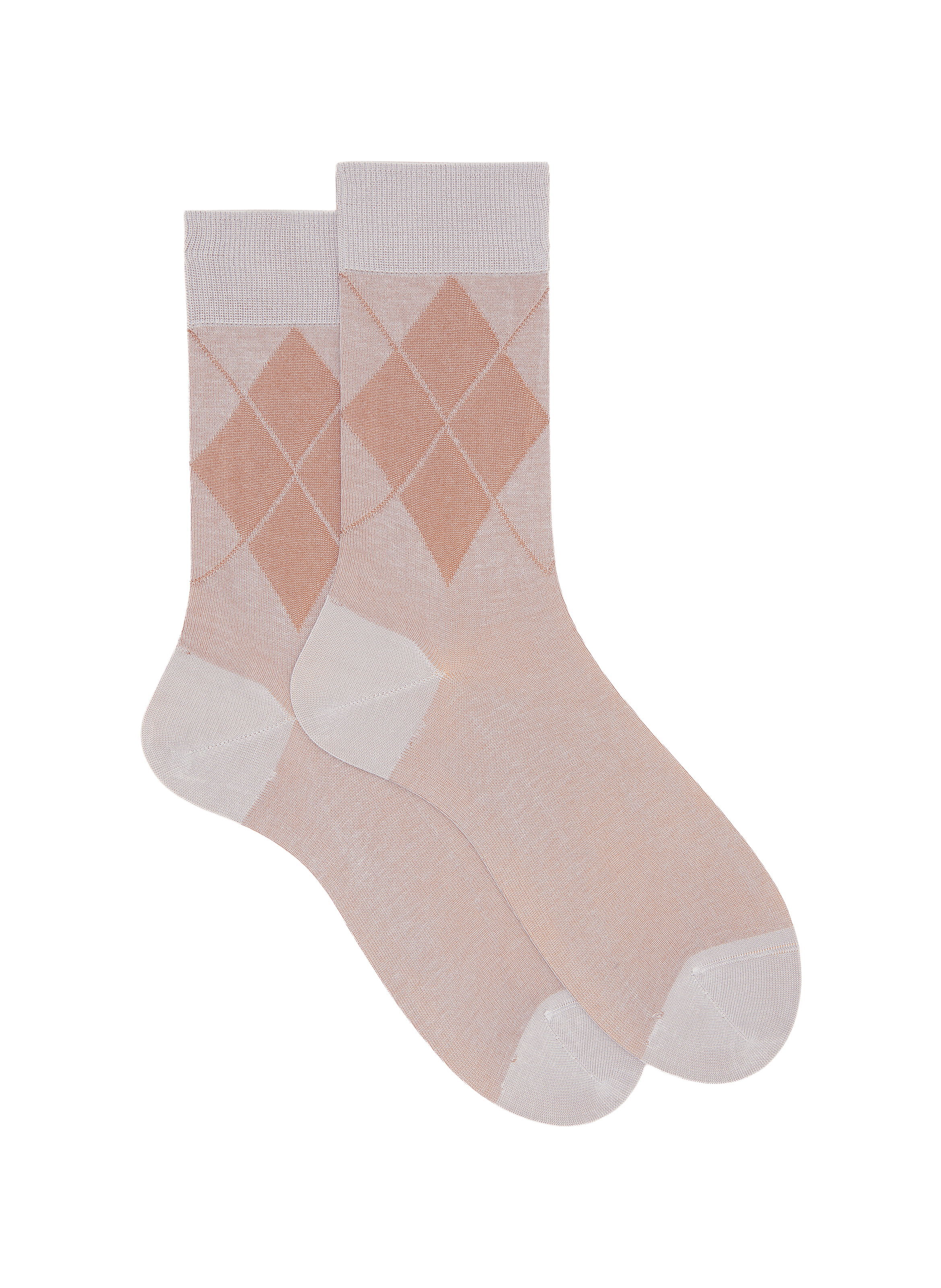Mid-calf diamond patterned cotton blend socks DORÉ DORÉ Grey