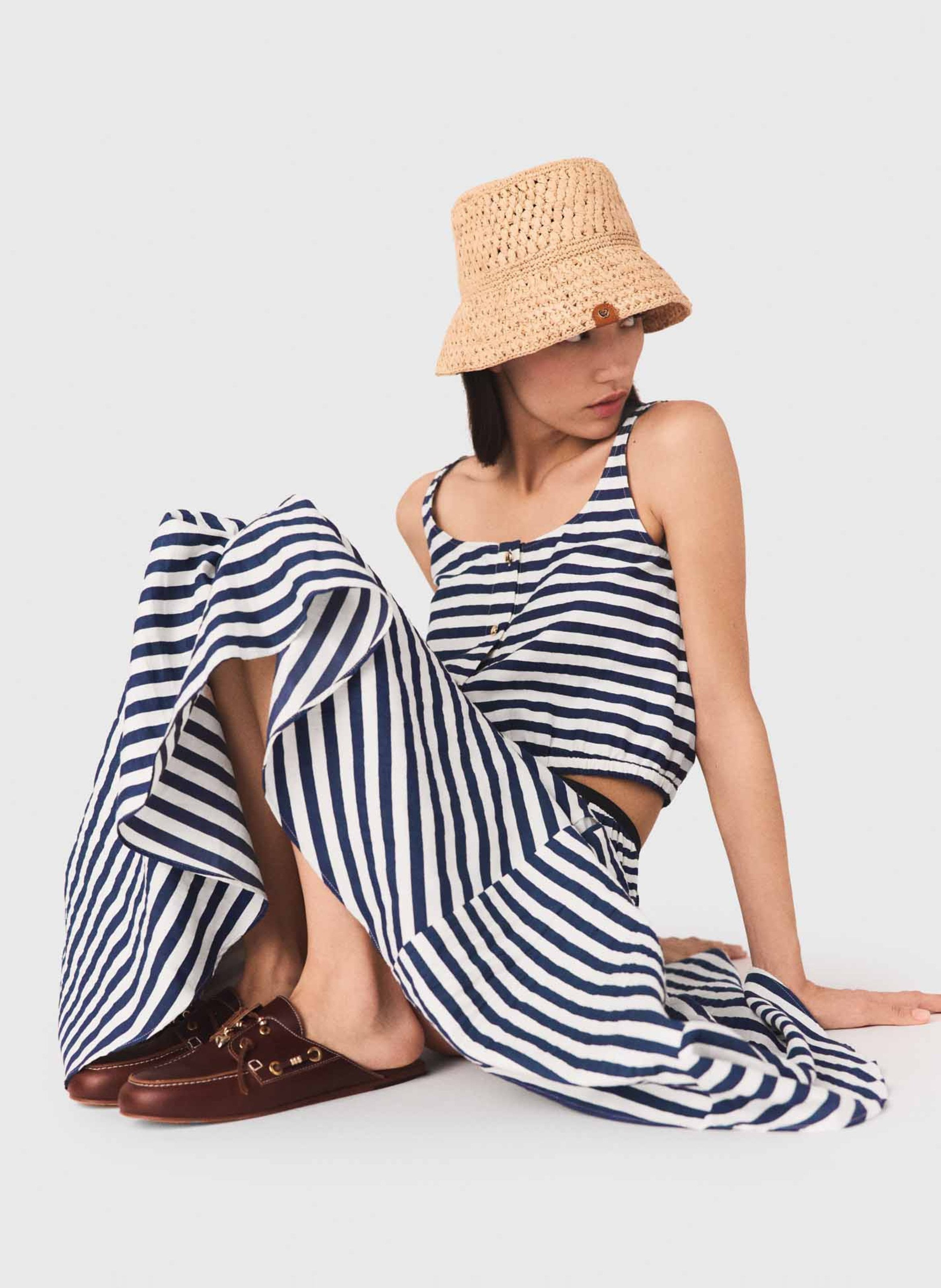 Top court droit col rond MAJE Blanc