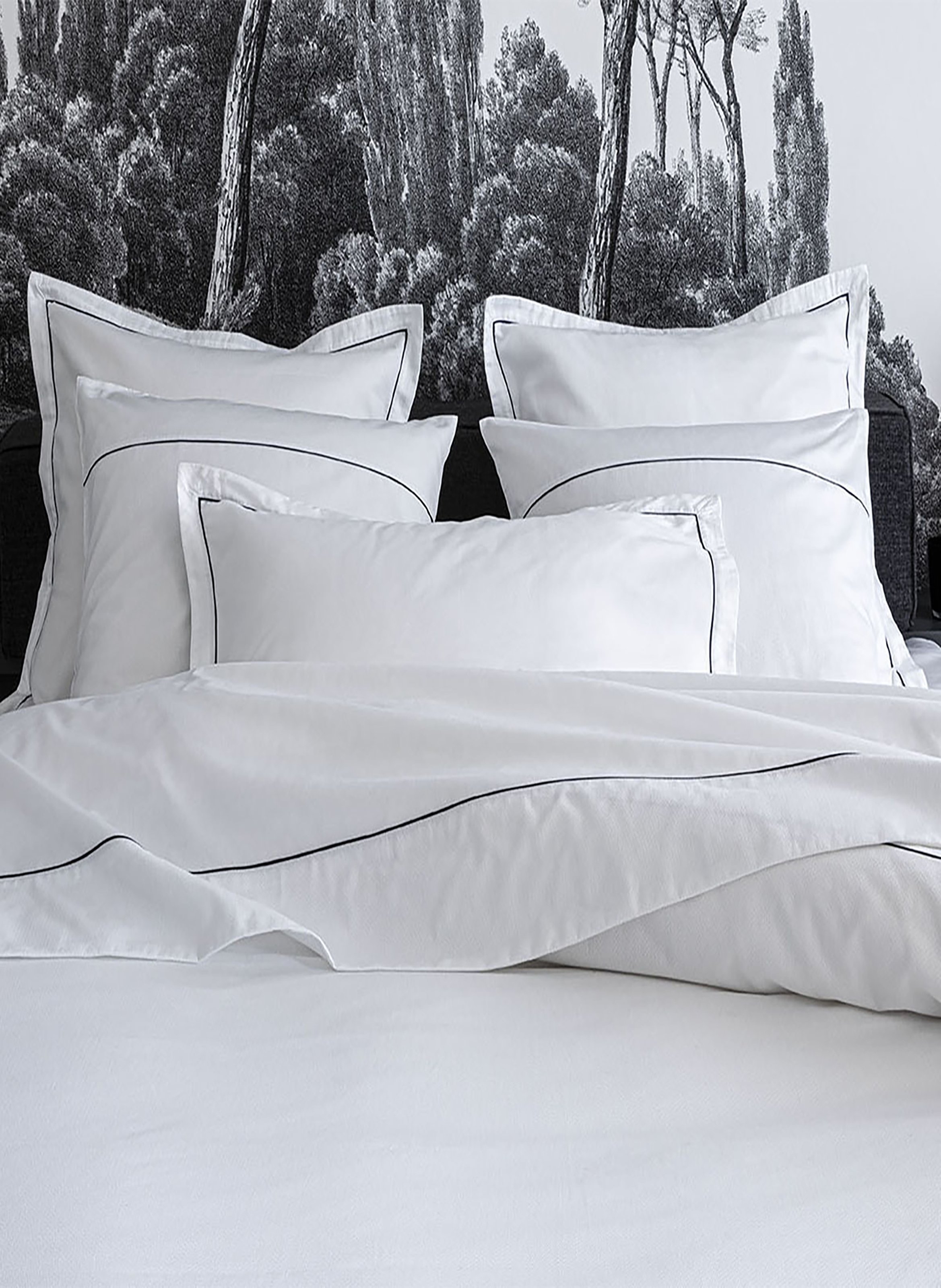 Taie d'oreiller unie en jacquard et satin de coton biologique, orsay ALEXANDRE TURPAULT Blanc