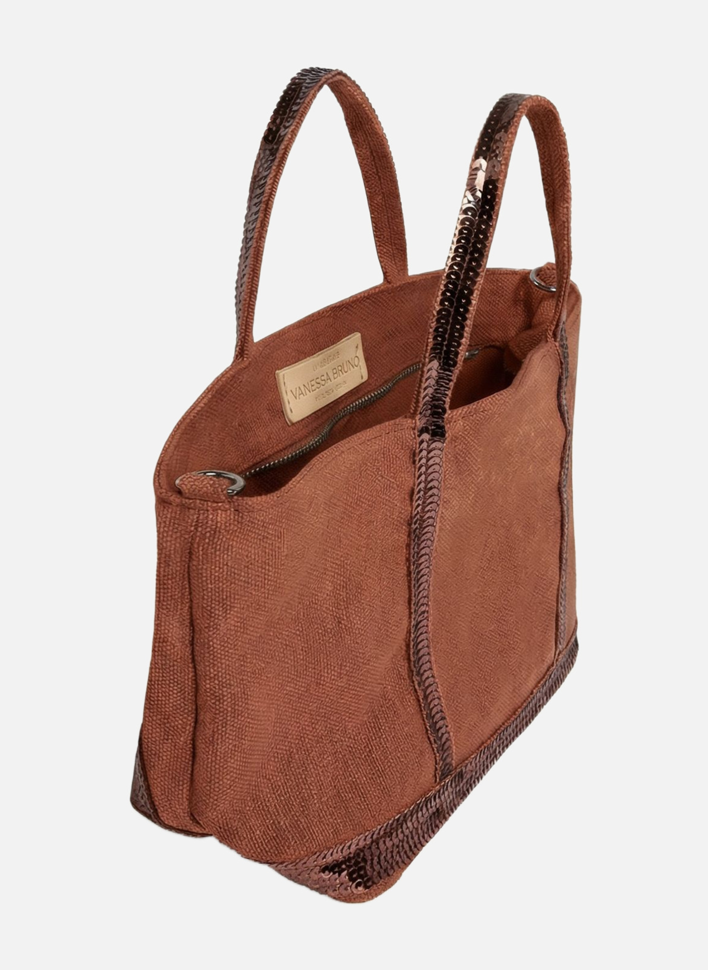 Cabas xs zippé en lin VANESSA BRUNO Orange