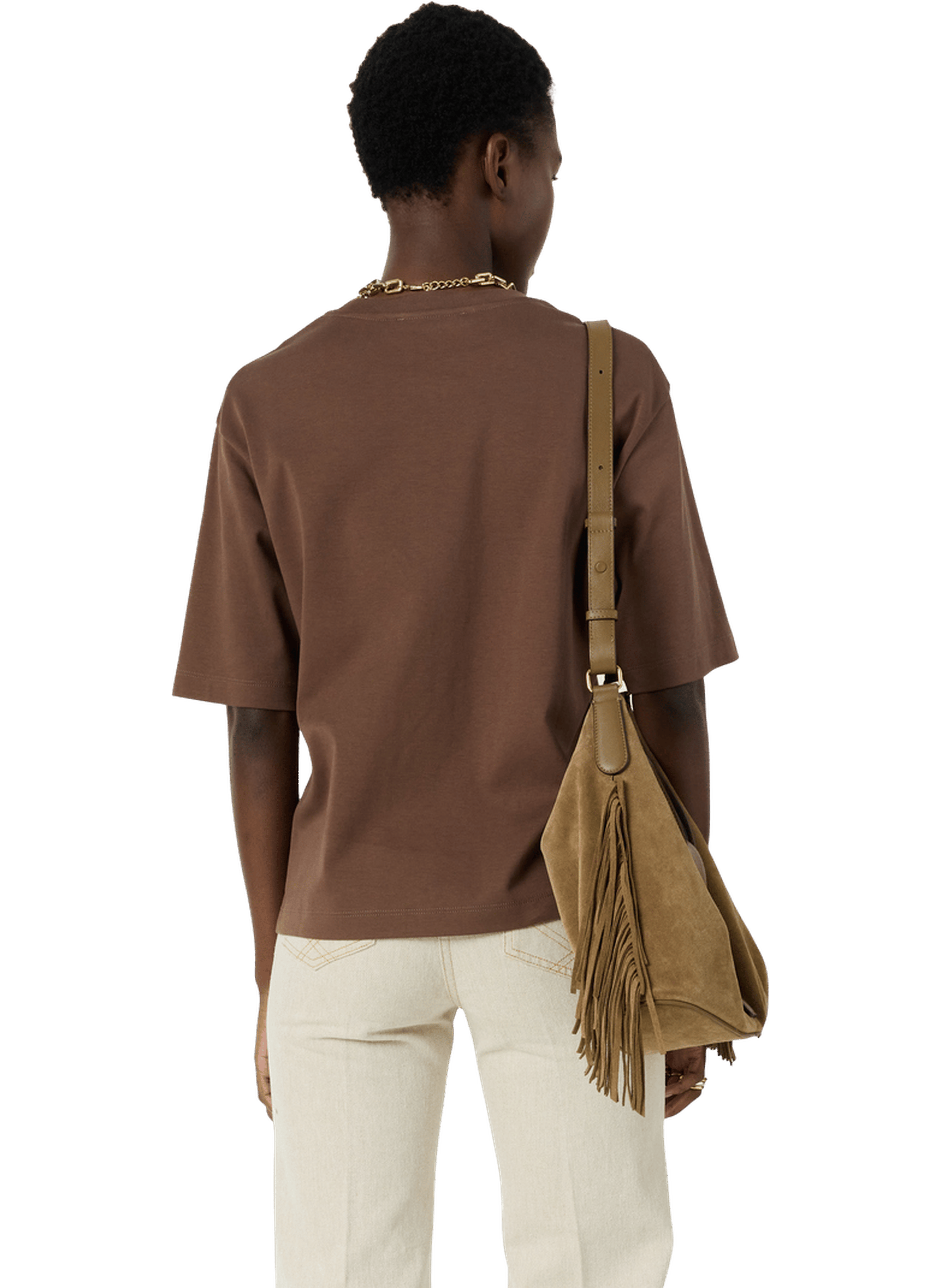 T-shirt uni en coton - mayae GERARD DAREL Marron