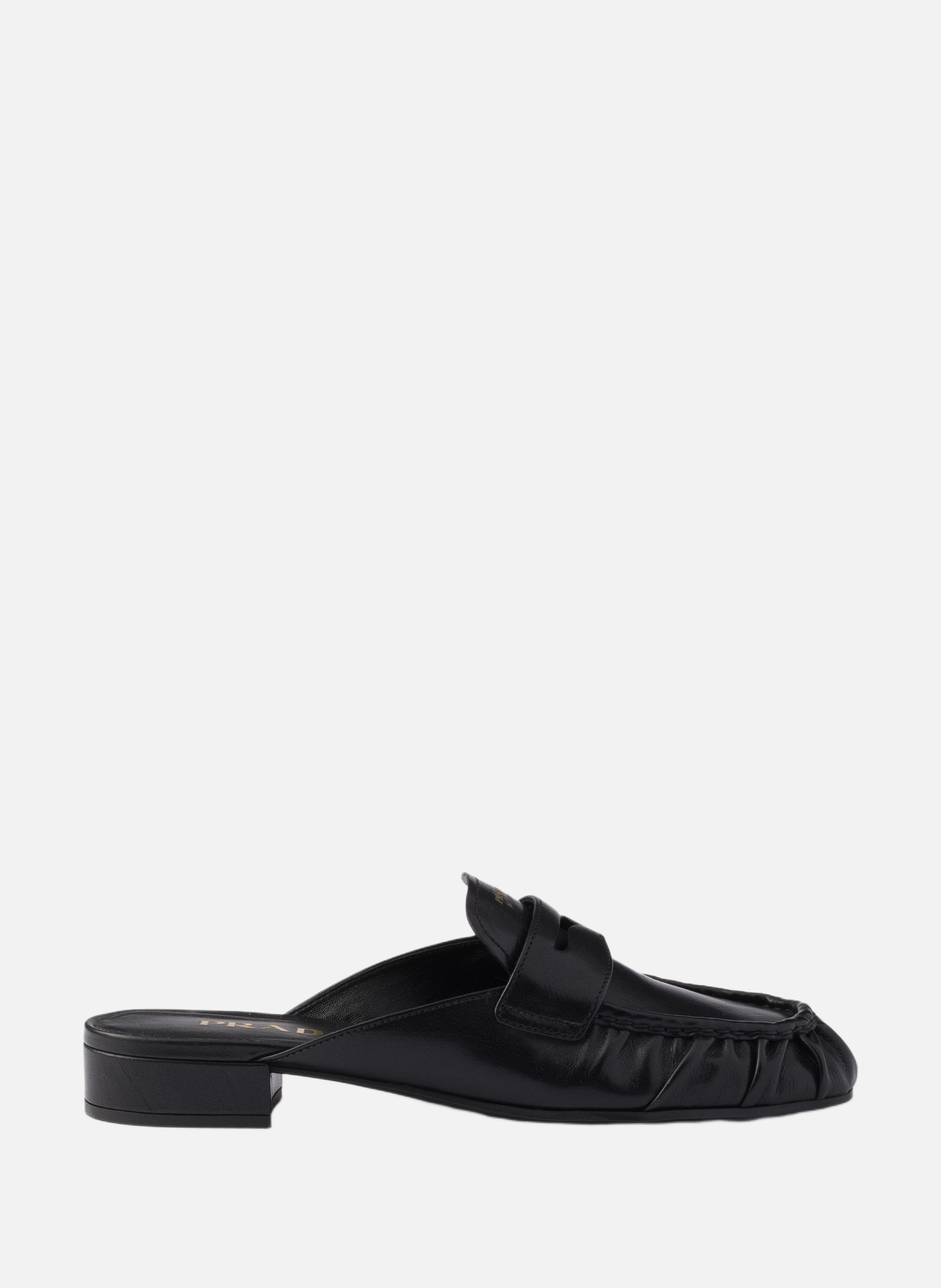 Mules en cuir PRADA Noir
