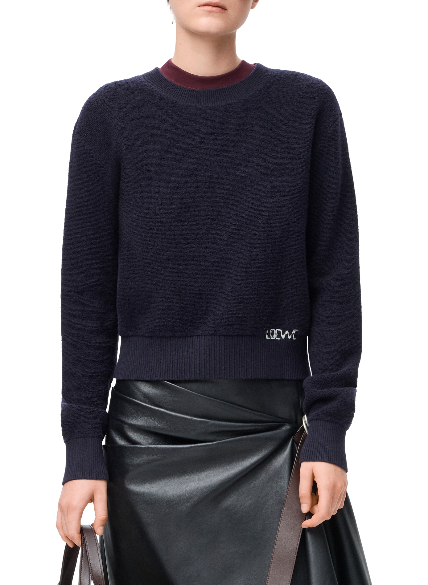 Straight wool embroidered sweater LOEWE Blue