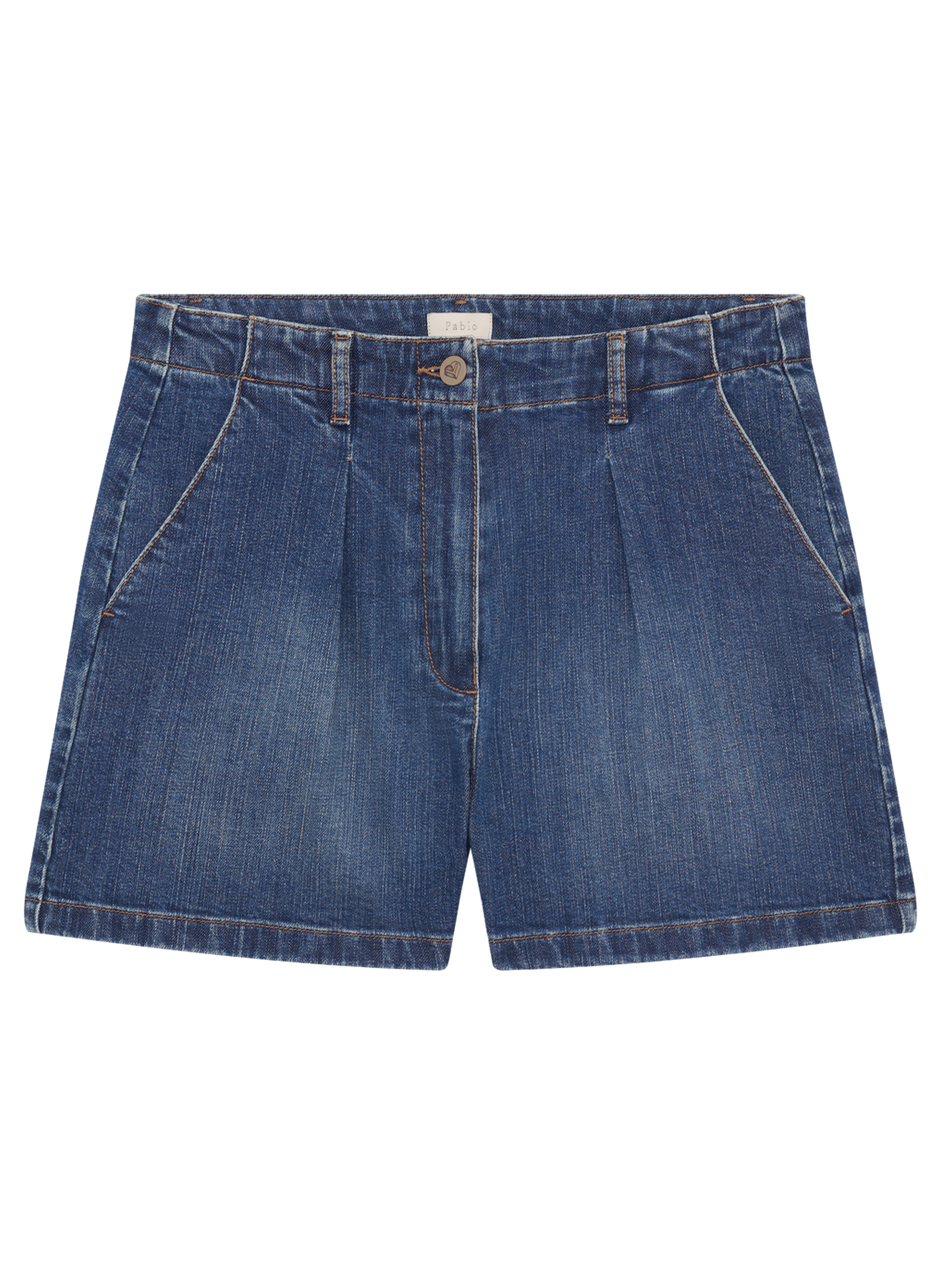 Short en denim brut à pinces - blake Bleu
