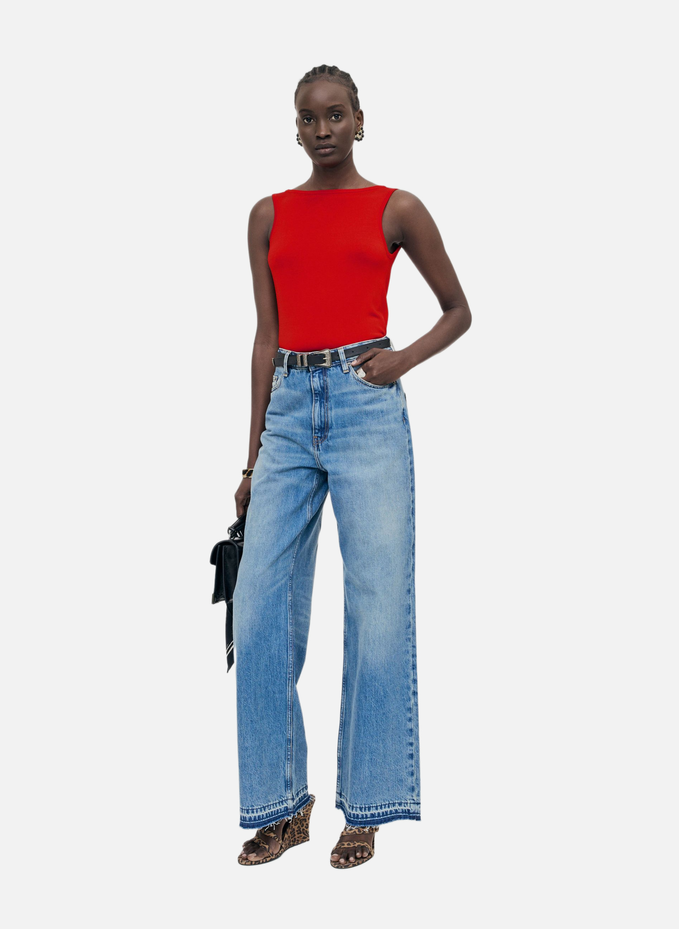 Top en maille avec chaînes THE KOOPLES Rouge