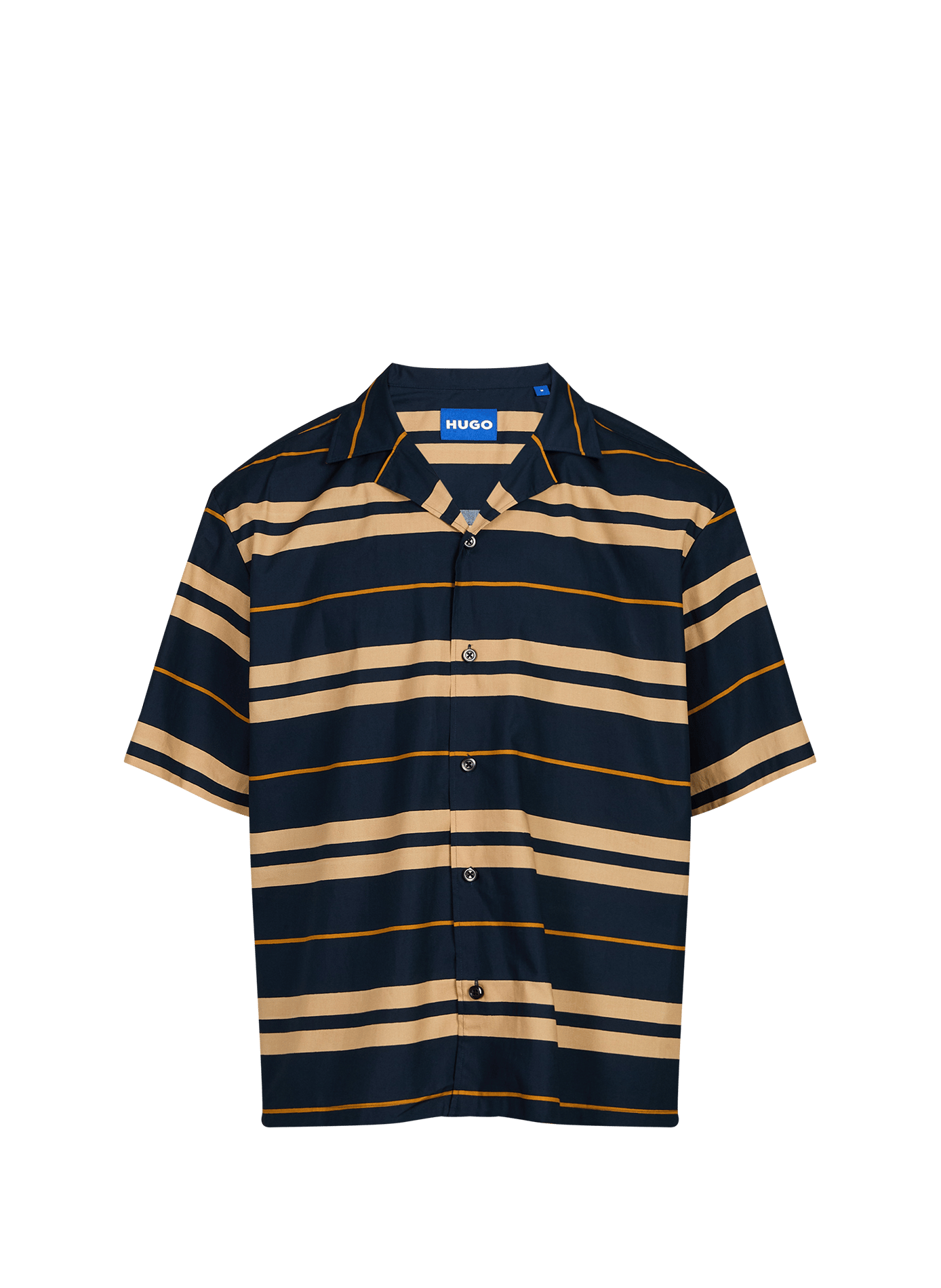 Chemise rayée coupe courte en coton HUGO BLUE Bleu