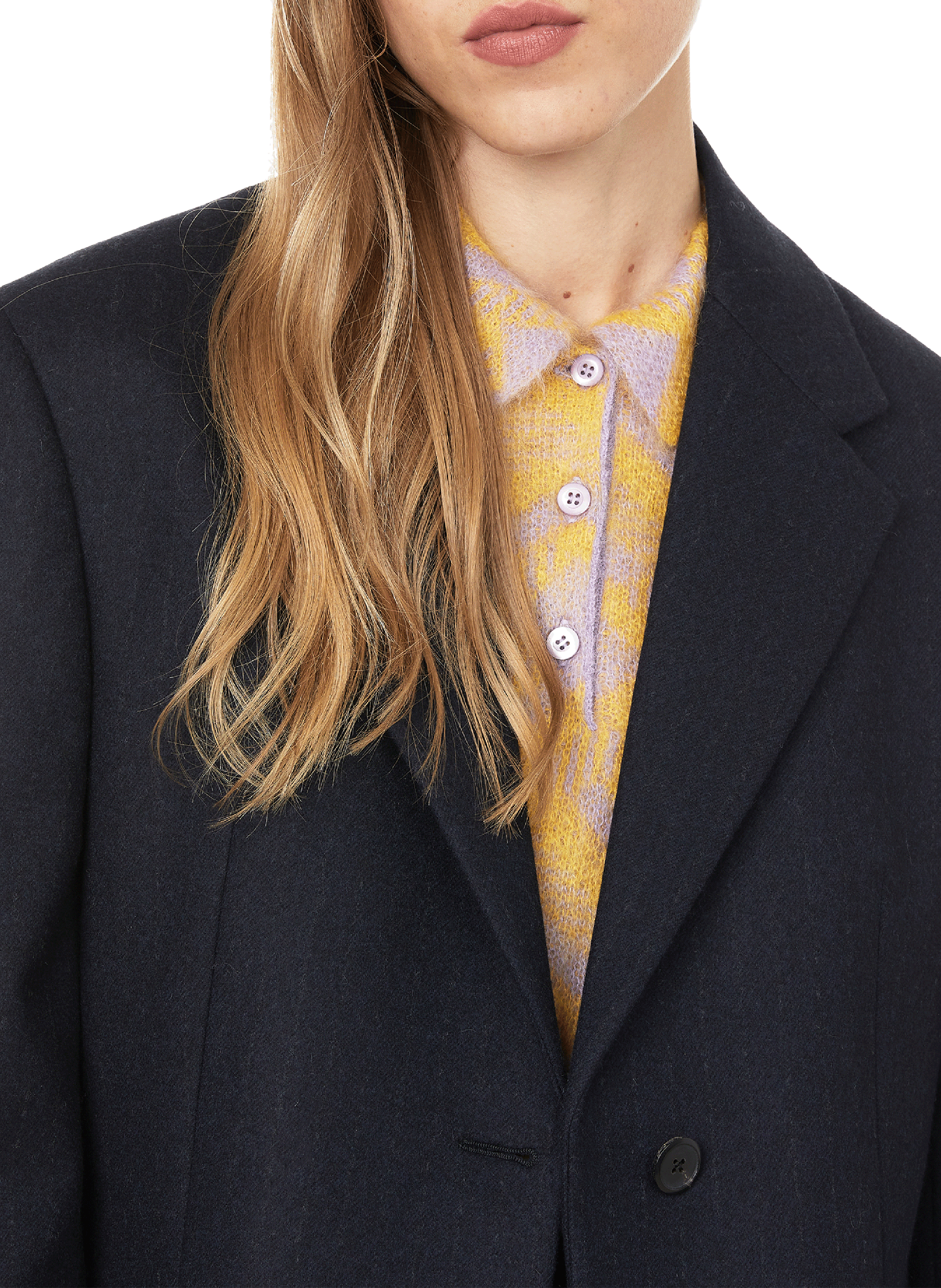 Oversized wool tailored jacket PRADA Blue