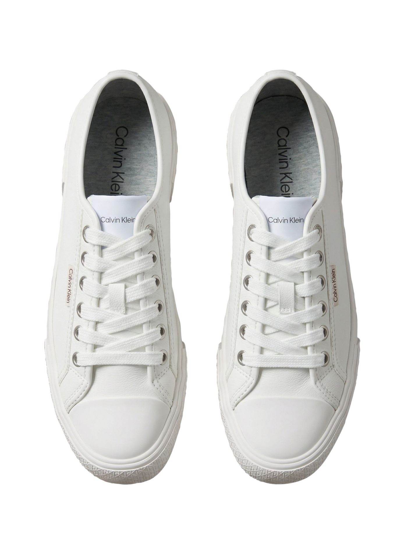 Solid sneakers with reinforced leather toe CALVIN KLEIN White