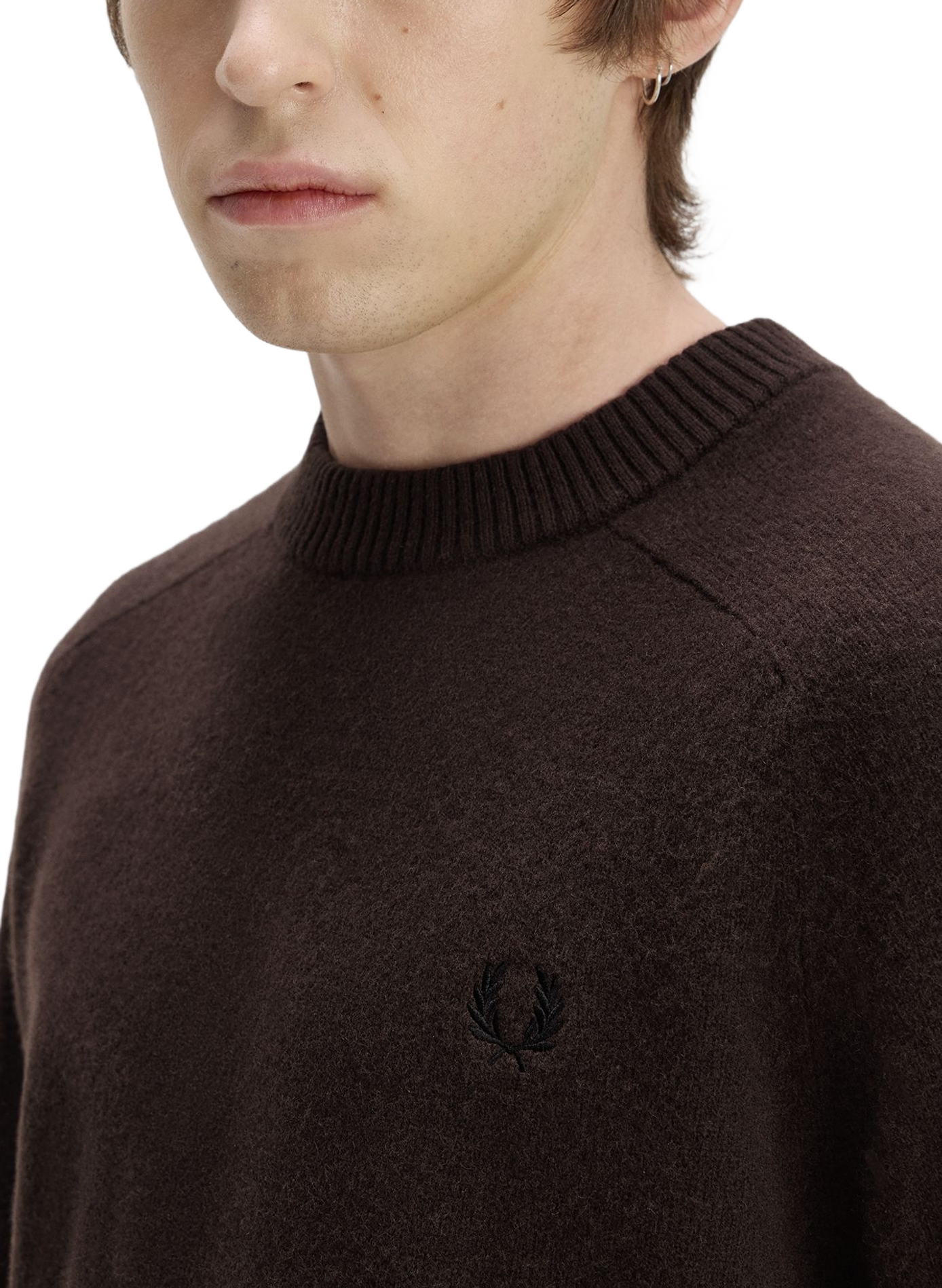Gerader Rundhalsausschnitt-Pullover aus Wolle FRED PERRY Braun