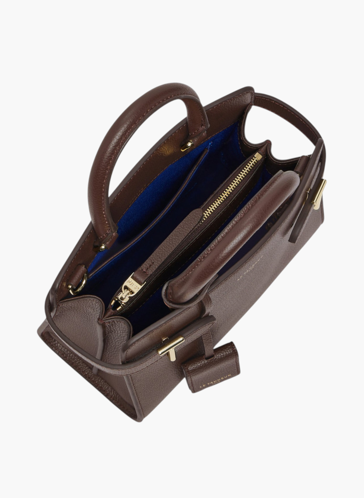 Petit sac à main emilie en cuir grainé LE TANNEUR Marron