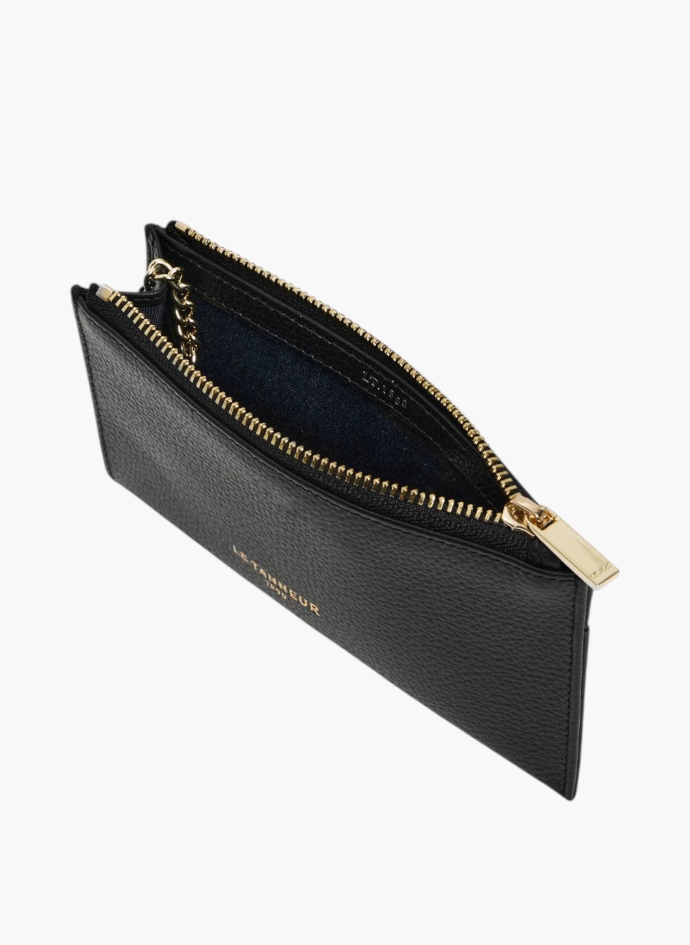 Etui clés zippé albertine en cuir grainé LE TANNEUR Noir