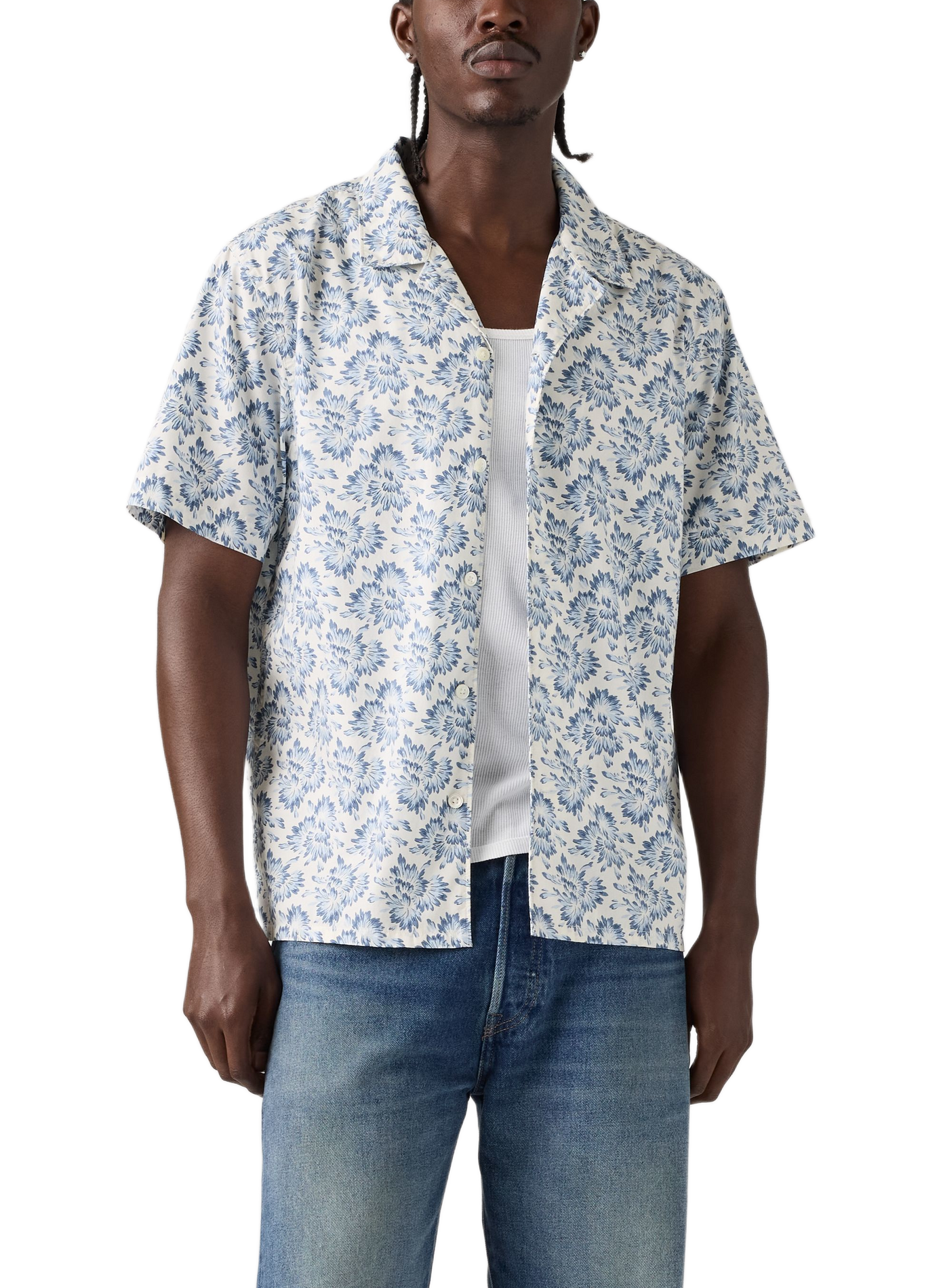 Chemise droit imprimé en coton mélangé | Bleu LEVI'S Homme